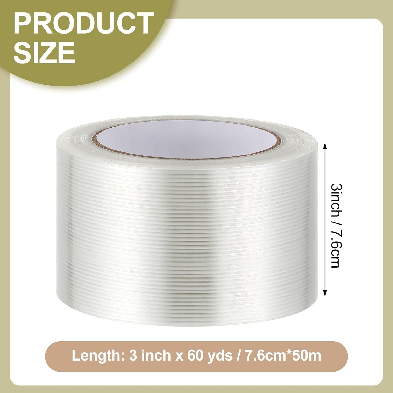 3 Rolls Filament Reinforced Strapping Fiberglass Tape 5.5 mil – 3 in. x 60 yds