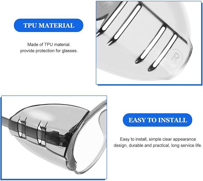 1~200 Pairs Side Shields For Eye Glasses Slip On Safety Glasses Shield Universal