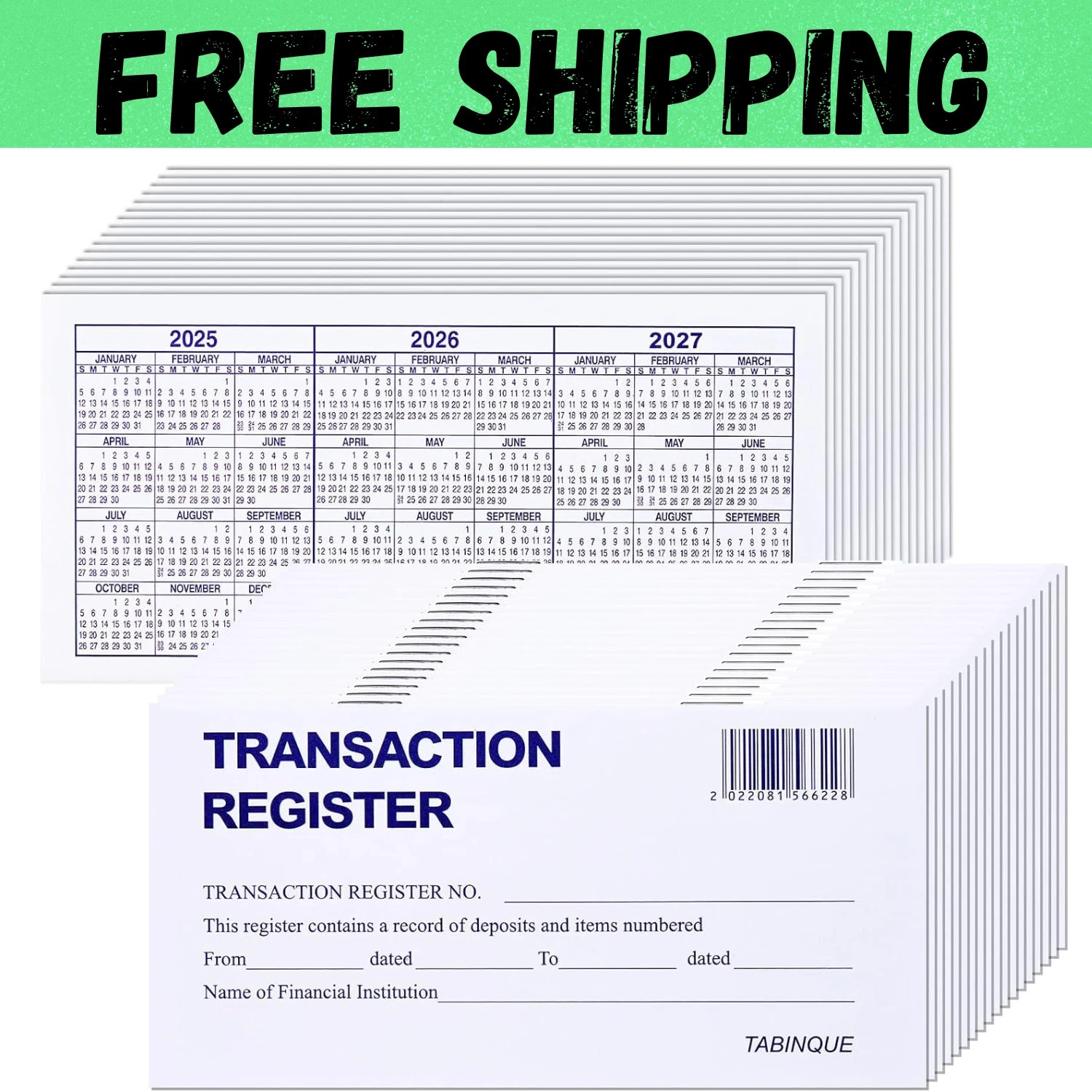 24 PCS Check Registers for Personal Checkbook, Easy to Read Checkbook Register