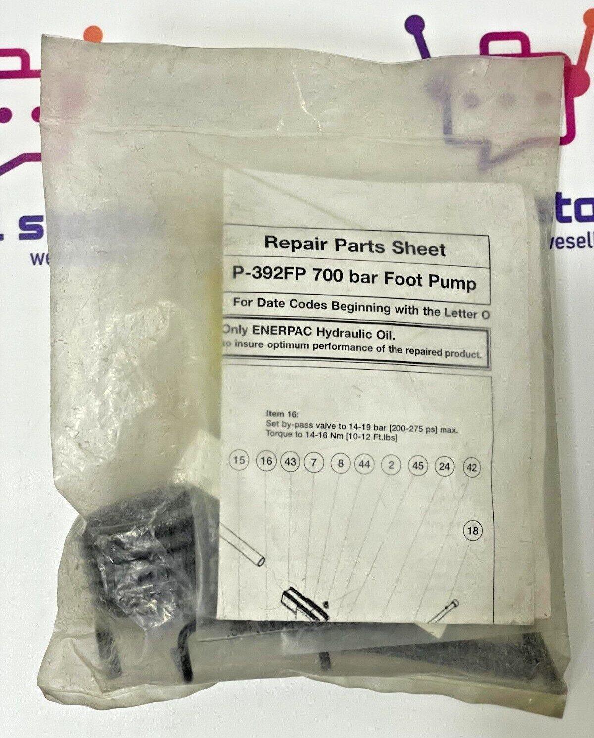 ENERPAC P392FPK REPAIR KIT FOR 700 BAR FOOT PUMP