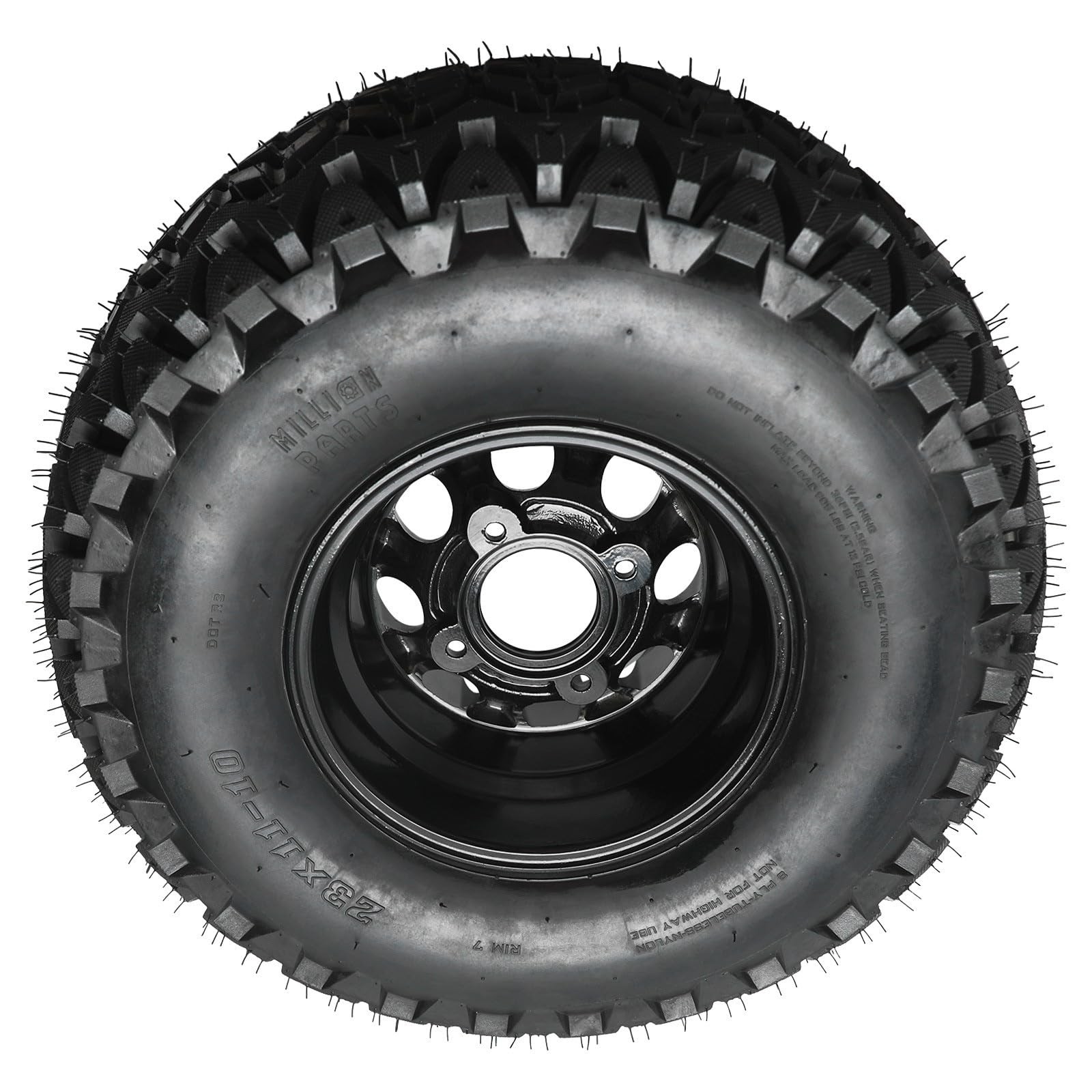 2 Pack 23×11-10 ATV UTV Tire and Rim 4 Lug 4x110mm Bolt Pattern Wheel Assembly