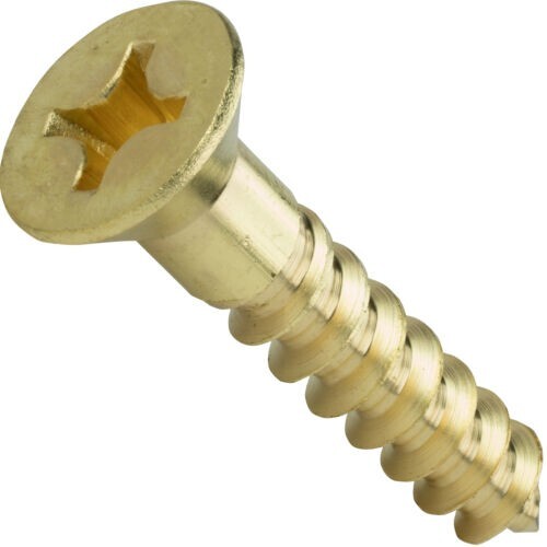 #10 Solid Brass Phillips Flat Head Wood Screw (all sizes & qtys)