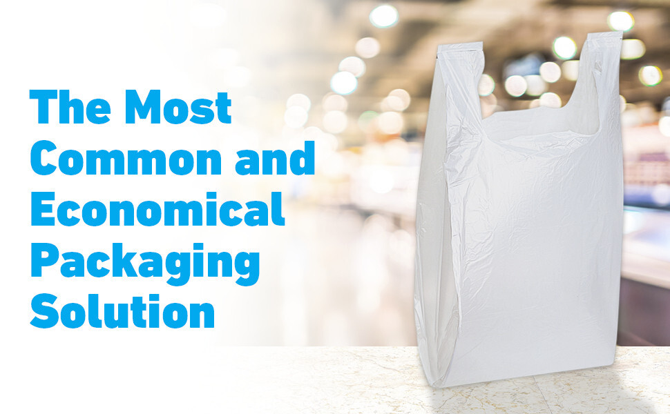 White Plastic Bags T-Shirt 1000 Retail Supermarket Grocery Handles 11 ½ x 6 x 21