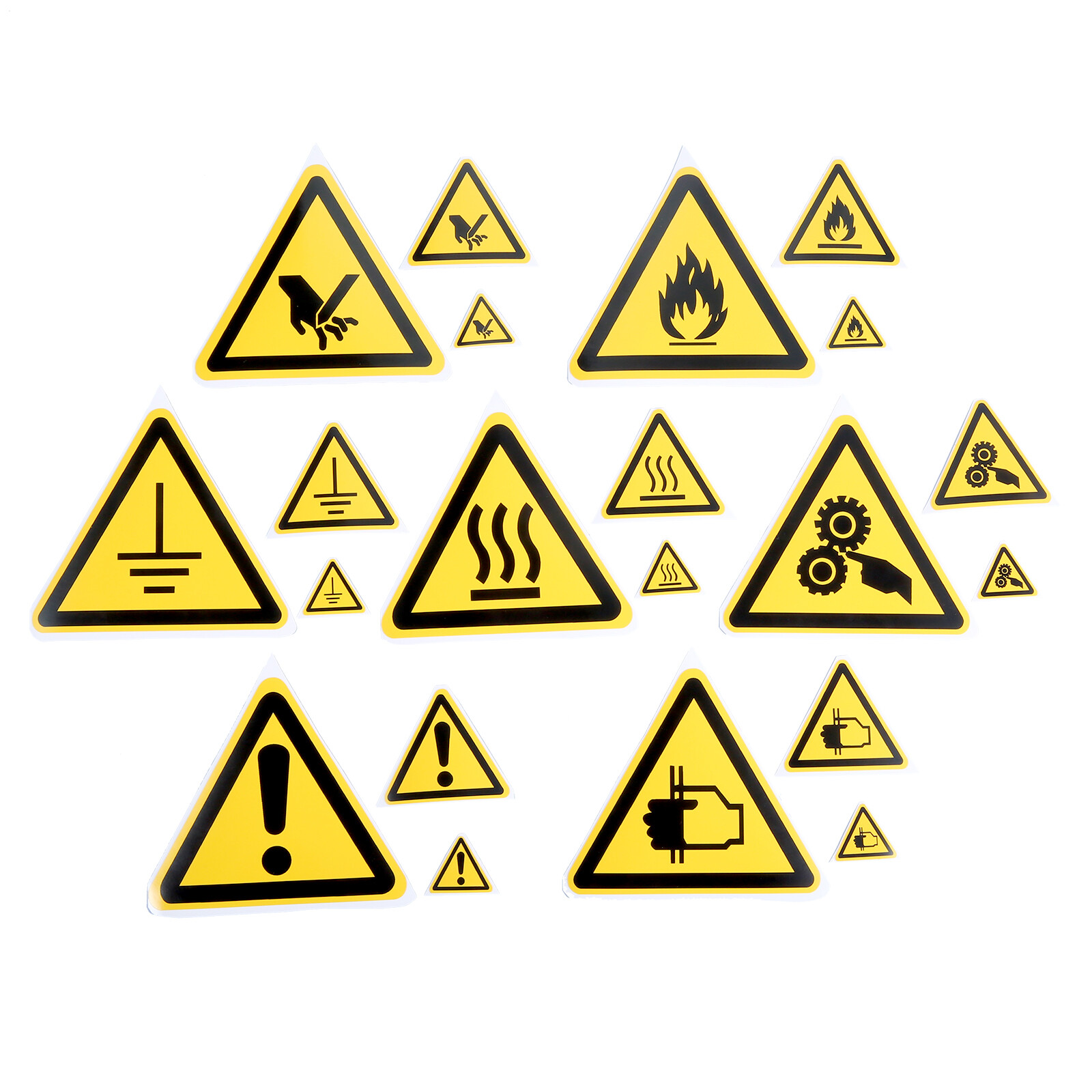 5Pcs Oil-Proof Water-Resistant DIY Warning Signs Stickers Security Safety Labels