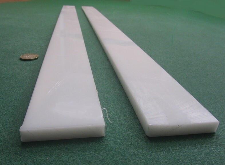 Hdpe White Bar 3/8″ (.375″) Thick x 2.00″ Wide x 36″ Long, 2 Units, 6 Ft Total