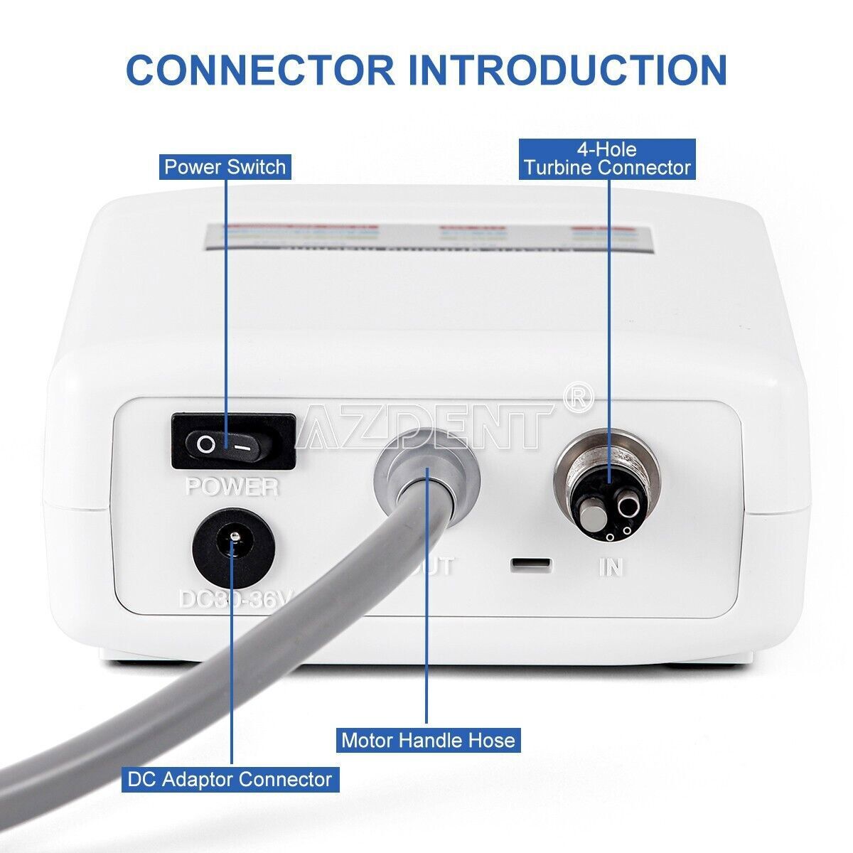AZDENT Dental LED Brushless Electric Micro Motor/1:1 LED Inner Channel handpiece