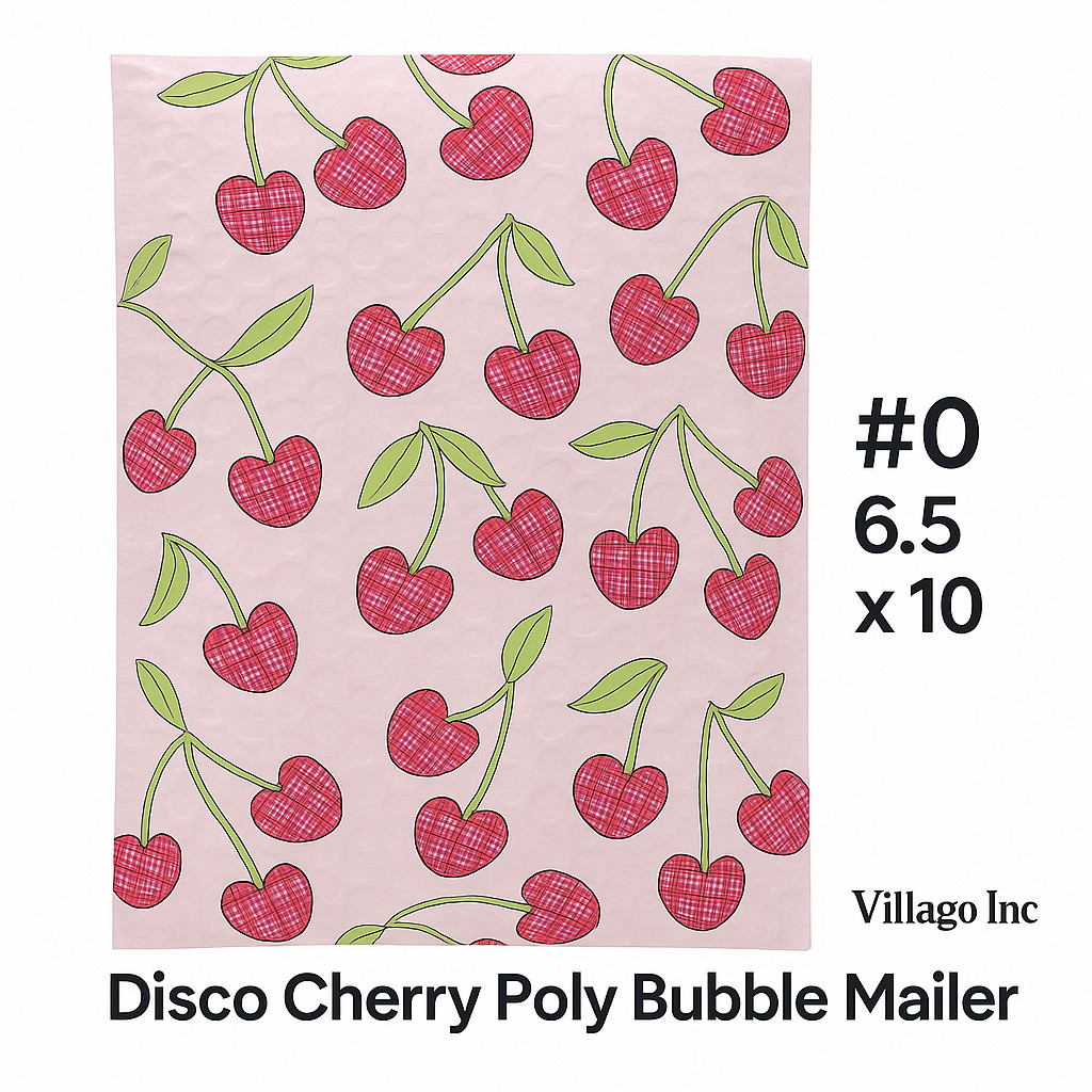 Disco Cherry Poly Bubble Mailers 6.5×10 Padded Shipping Envelopes Self Seal
