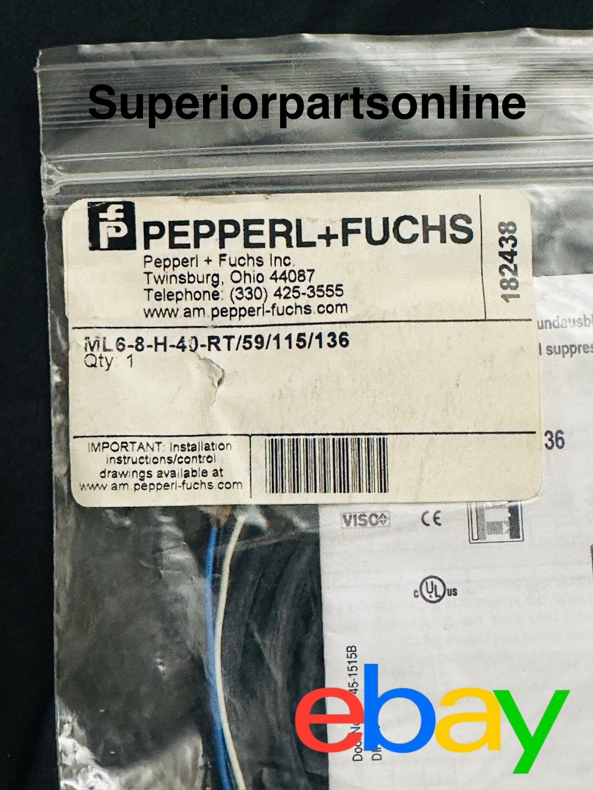 *NEW* Pepperl+Fuchs ML6-8-H-40-RT/59/115/136 Sensor “182438”