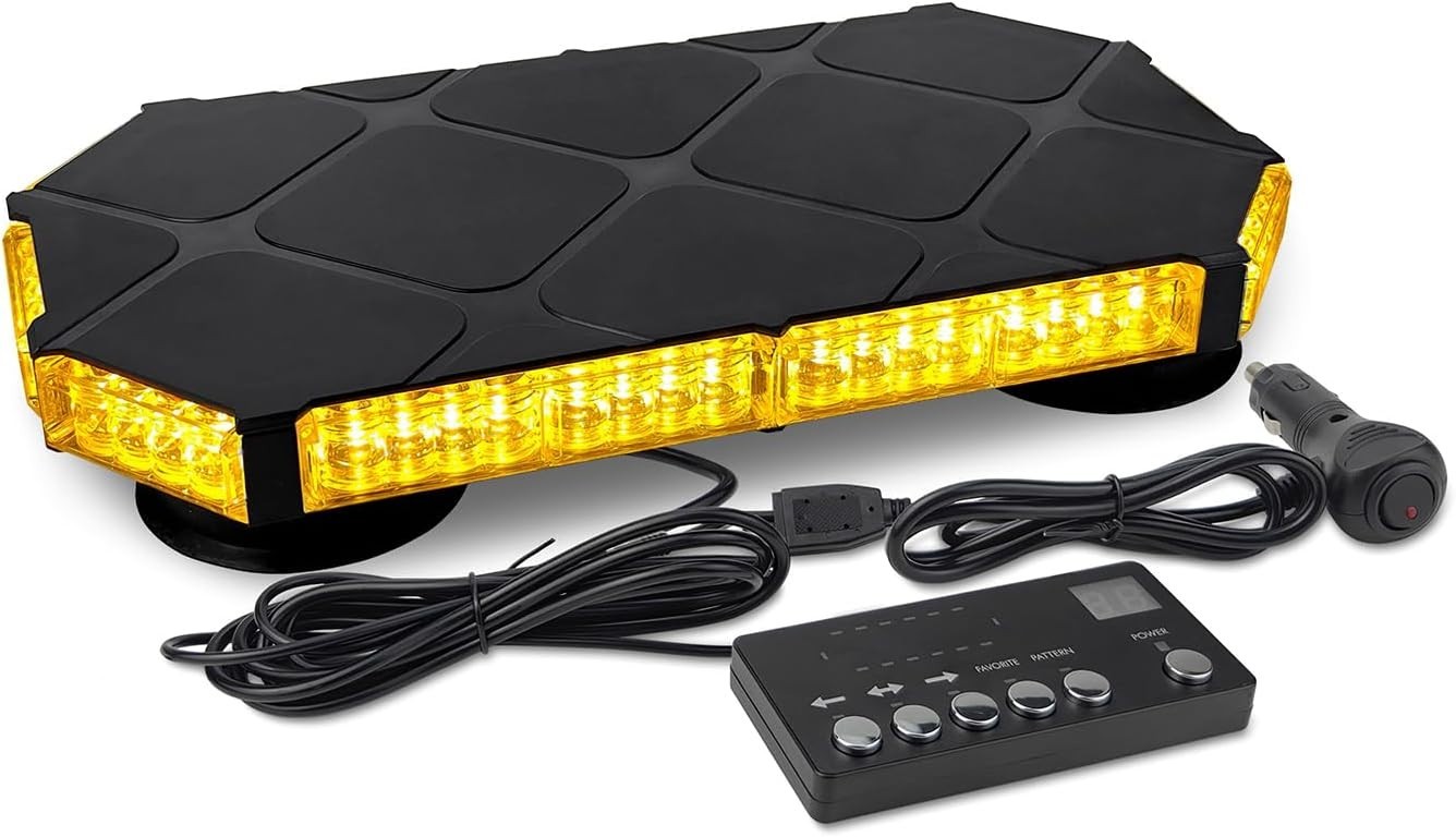 16.5 Inch Roof Top Beacon Emergency Strobe Light 56 LED Magnetic Warning Caution