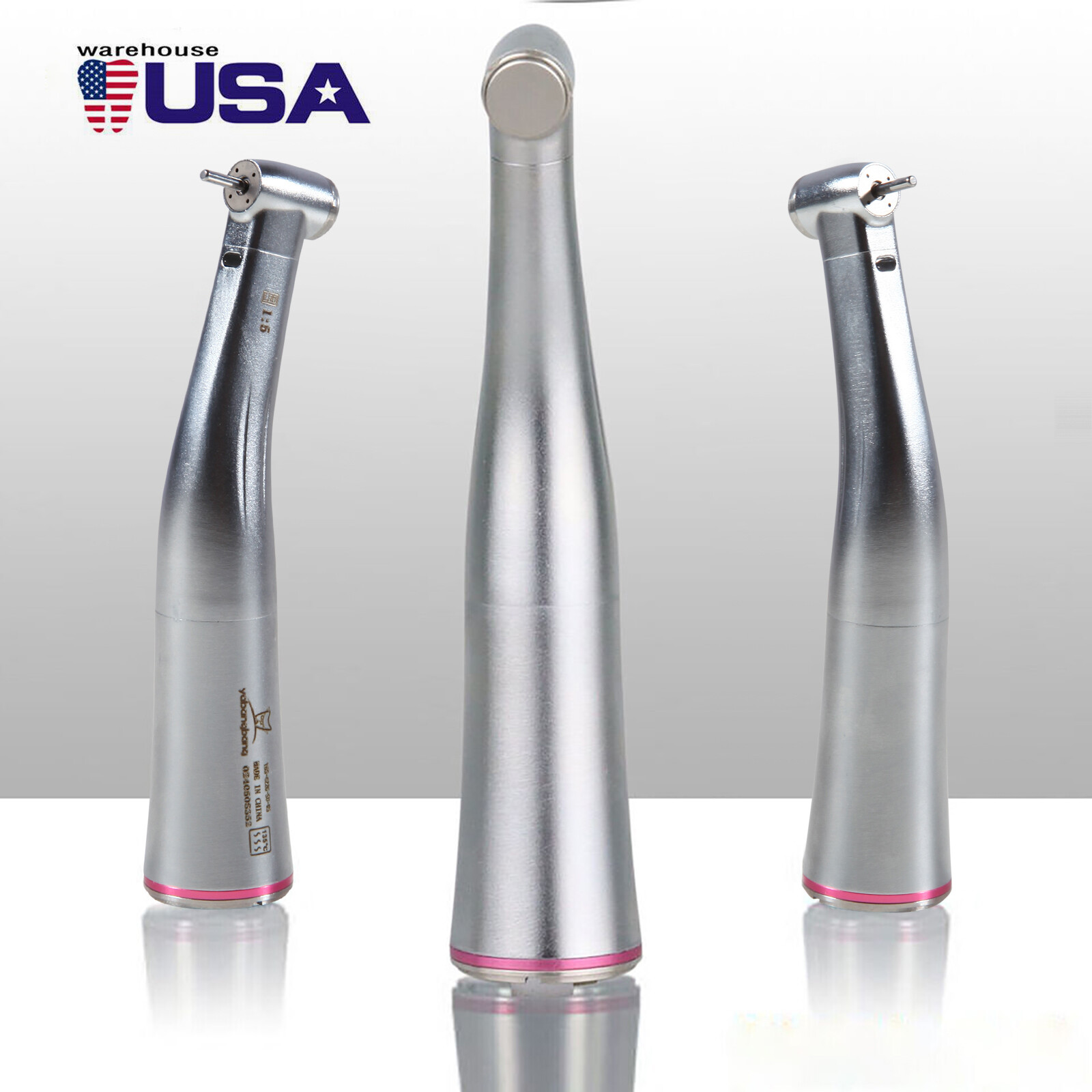 Dental 1:5 Increasing Fiber Optic LED Contra Angle Handpiece Fit NSK Electric DL