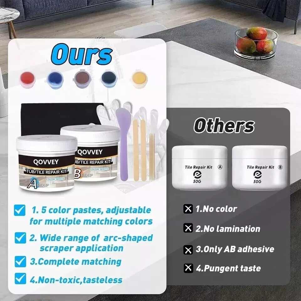 Tile Repair Kit & Granite Quartz Countertop Chip Repair Kit Color Match Marble