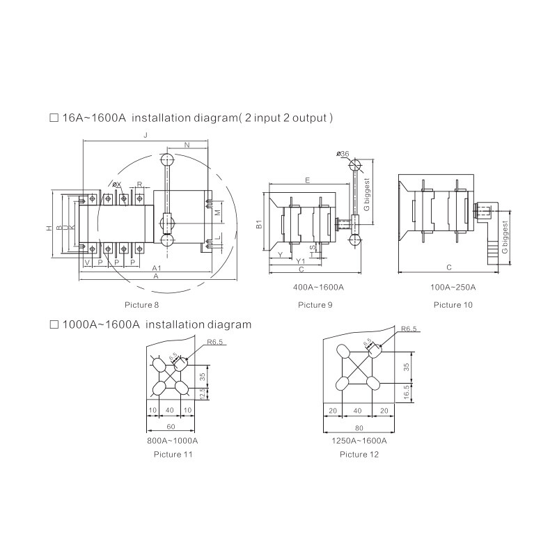 GEYA Industrial Automatic Transfer Switch 160A 4P 110V 220V Grid to AC Generator