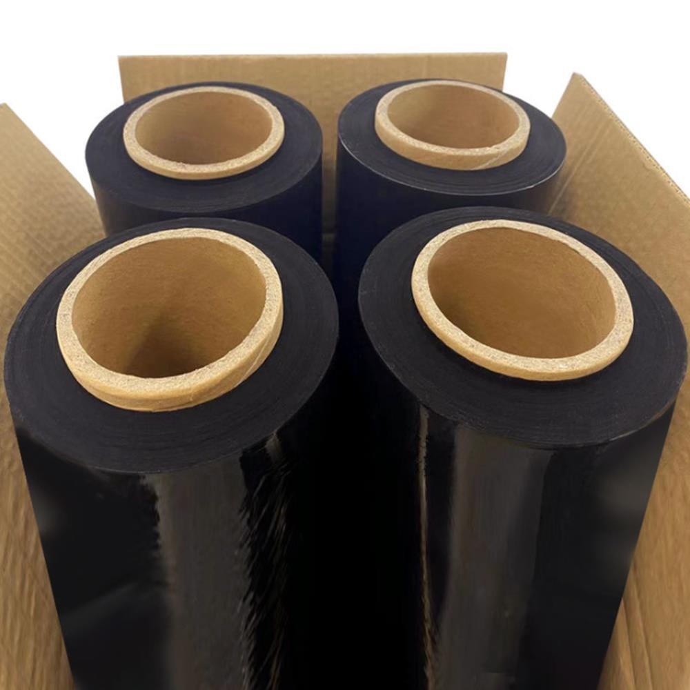 18″ x 1500′ 80 Gauge 4 Rolls Pallet Wrap Stretch Film Hand Shrink Wrap Black NEW