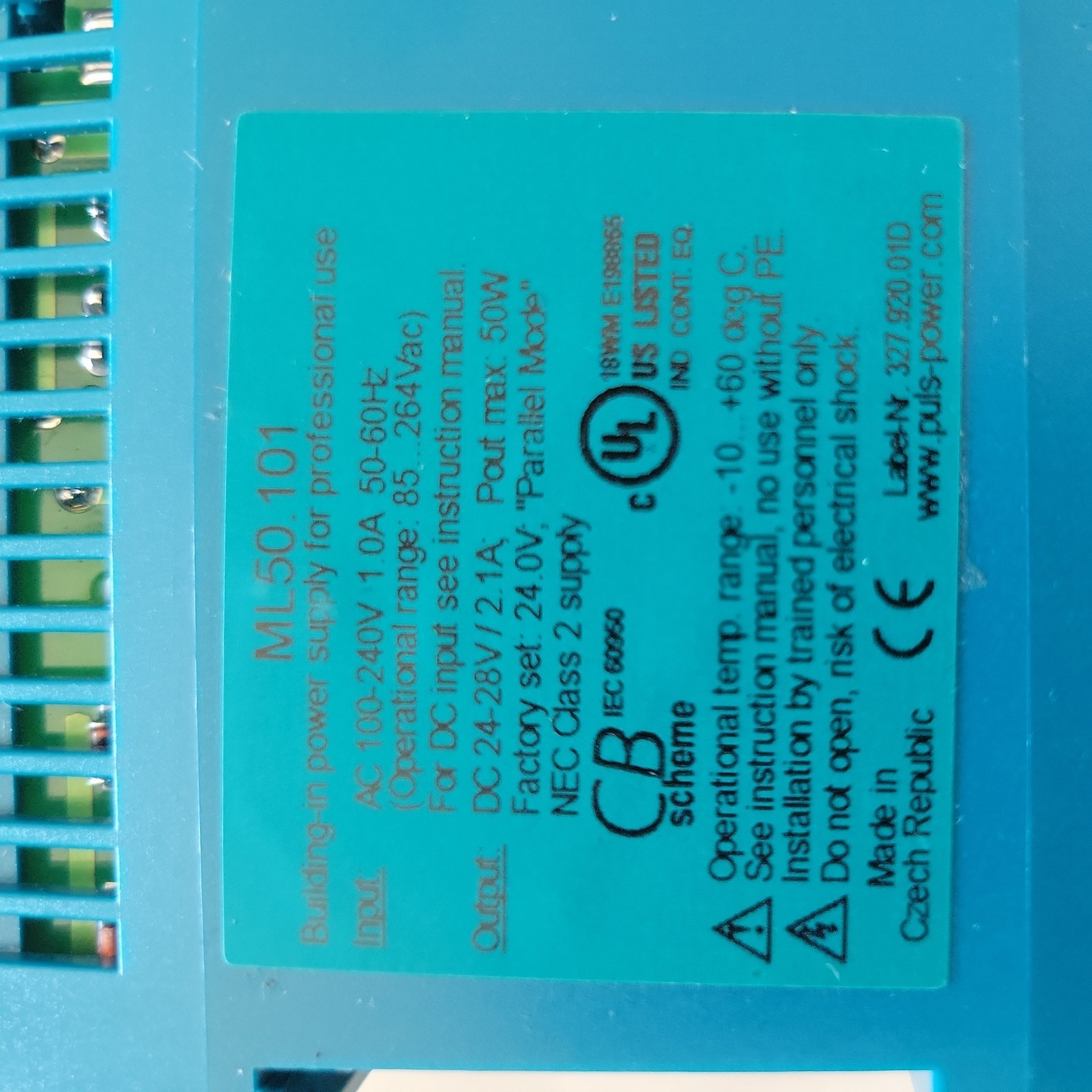 PULS ML50.101 Power supply AC 100-240V
