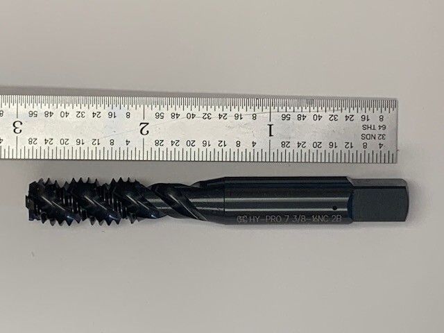 3/8-16 HYPRO-7 3FLUTE SPIRAL BOTTOMING TAP BLACK OXIDE OSG 2986001 CLASS 2B