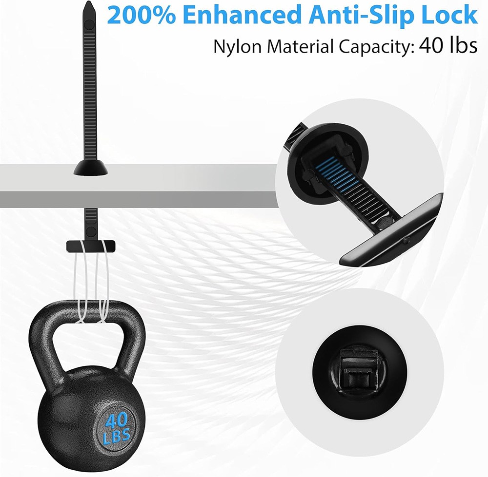 2026 Nylon Upgraded Universal Cable Tie Buckle Heavy Duty Self-Locking Rivet Zip