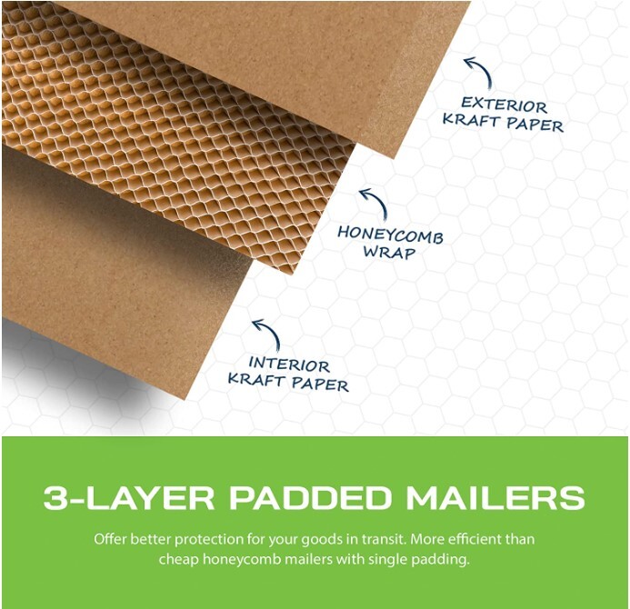 1 Sample-1000 Padded Mailers Recyclable Curbside Shipping Envelopes #0 #2 #5 #7