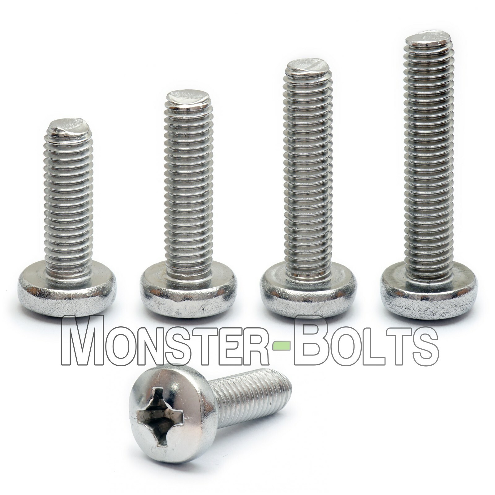 #10-32 Phillips Pan Head Machine Screws, 18-8 A2 Stainless Steel SAE Fine Thread