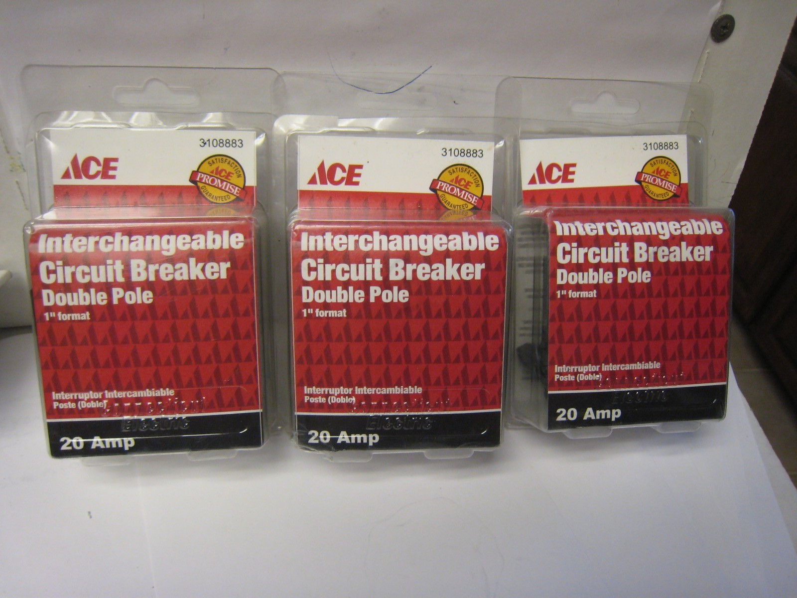 3 yes 3 Interchangeable Ace 20 Amp Double Pole Circuit Breaker 3108883 FREE SHIP