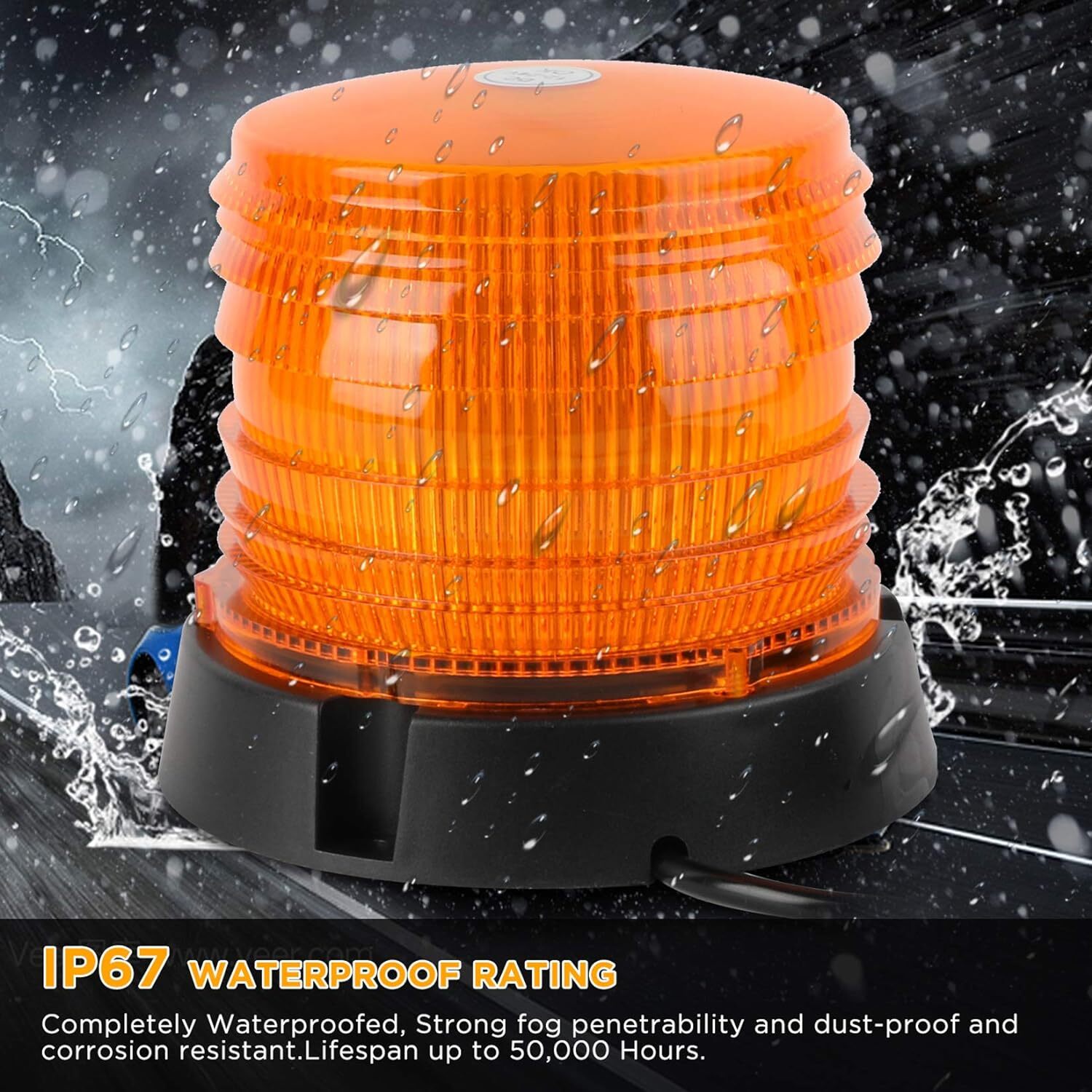 60 LED Beacon Strobe light Flashing Emergency Light Amber roof top lamps