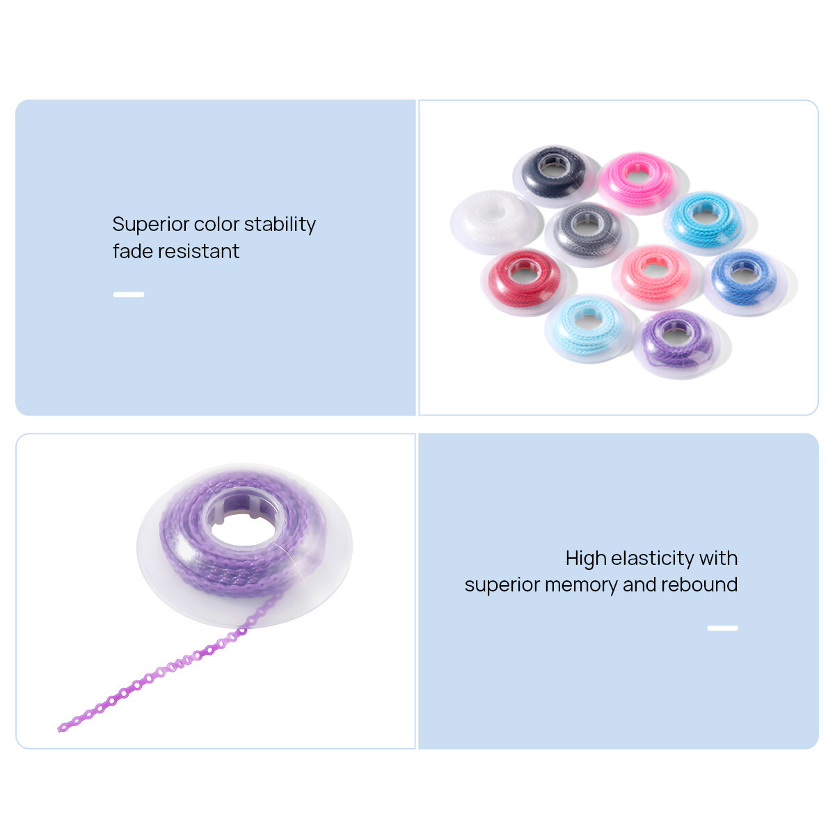 Dental Orthodontic Elastic Rubber Power Chain Braces Bands Short/Long/Continue