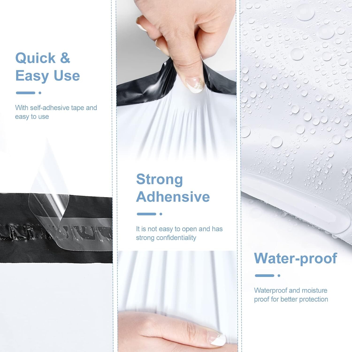 Small Poly Mailers Shipping Bags Envelopes Mailing Poly Bag 10×13″ 200 Pcs White