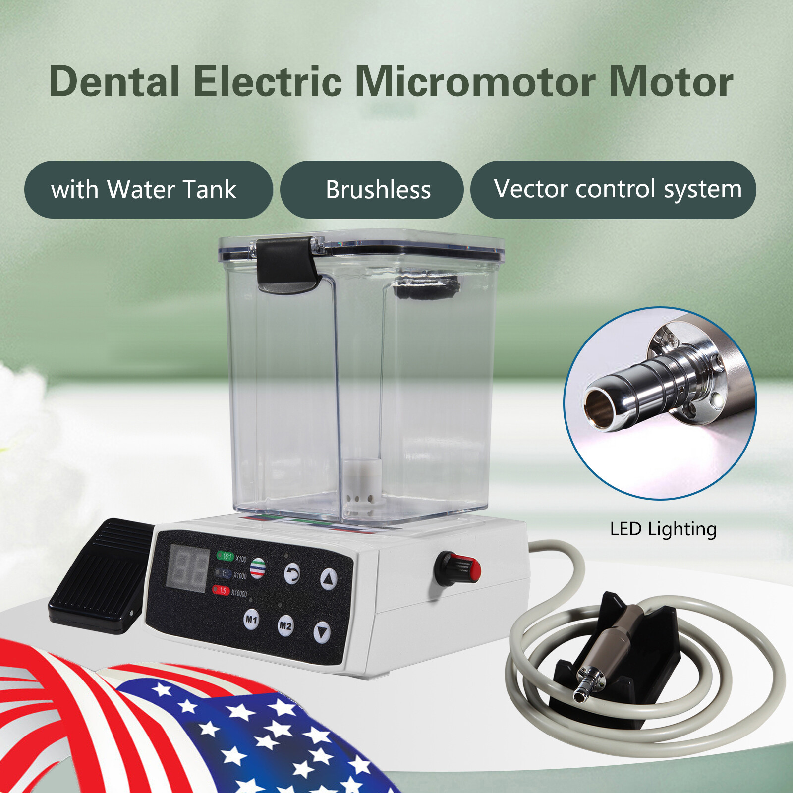 Dental Brushless LED Electric Motor 1:1/1:5/16:1 Handpiece For Lab Practice ty