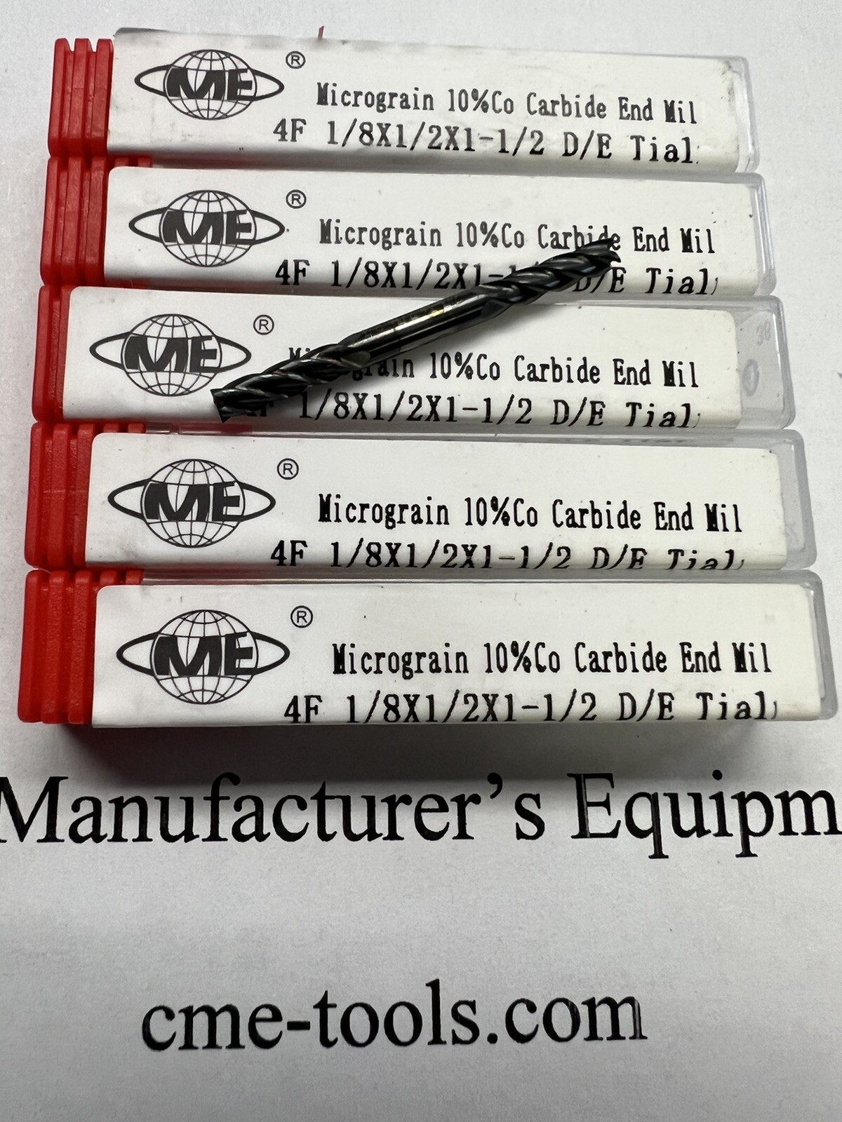 5pcs 1/8″ double end 1/2” (loc) Carbide End Mills Tialn Coated 4 flute 1006-TDE