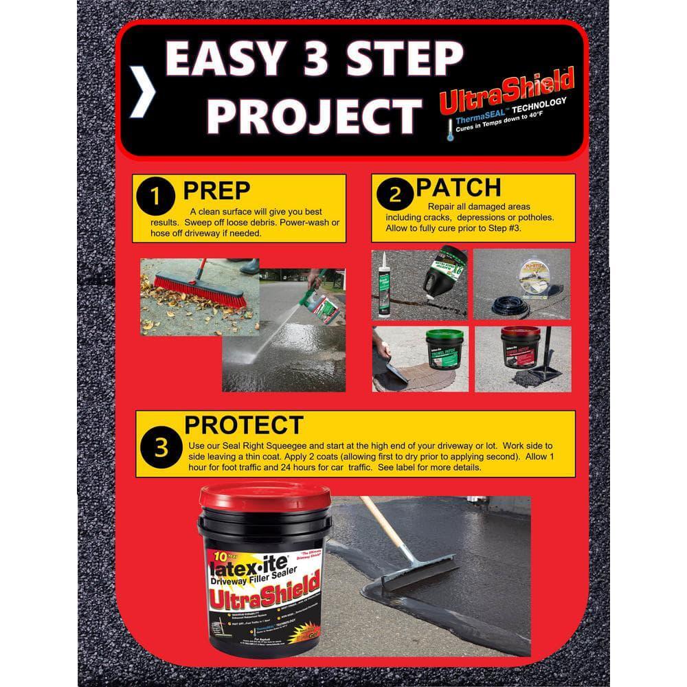 Driveway Asphalt Filler Fast Dry Sealer 4.75 Gal. Ultra Shield Rubberized Latex