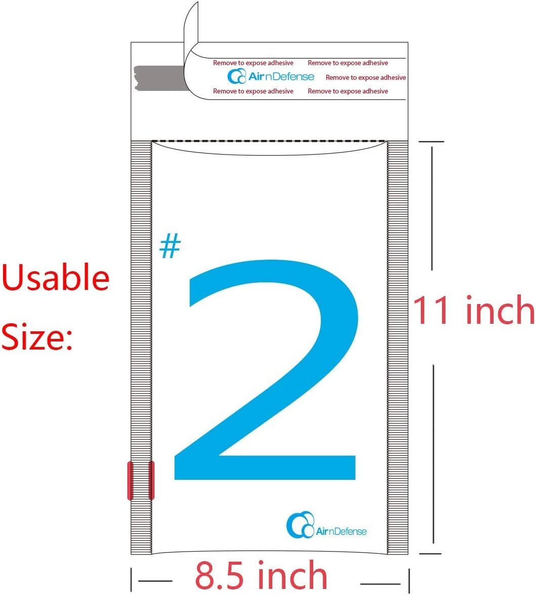 AirnDefense #2 8.5X12″ Black Poly Bubble Mailers Padded Envelope Shipping Pack