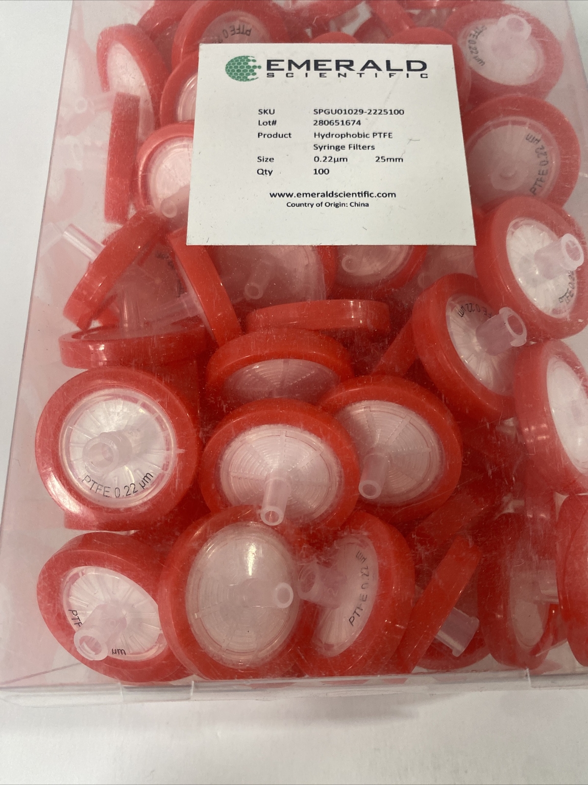 Emerald Scientific Syringe Filter 0.22 um Total of 200 Filters
