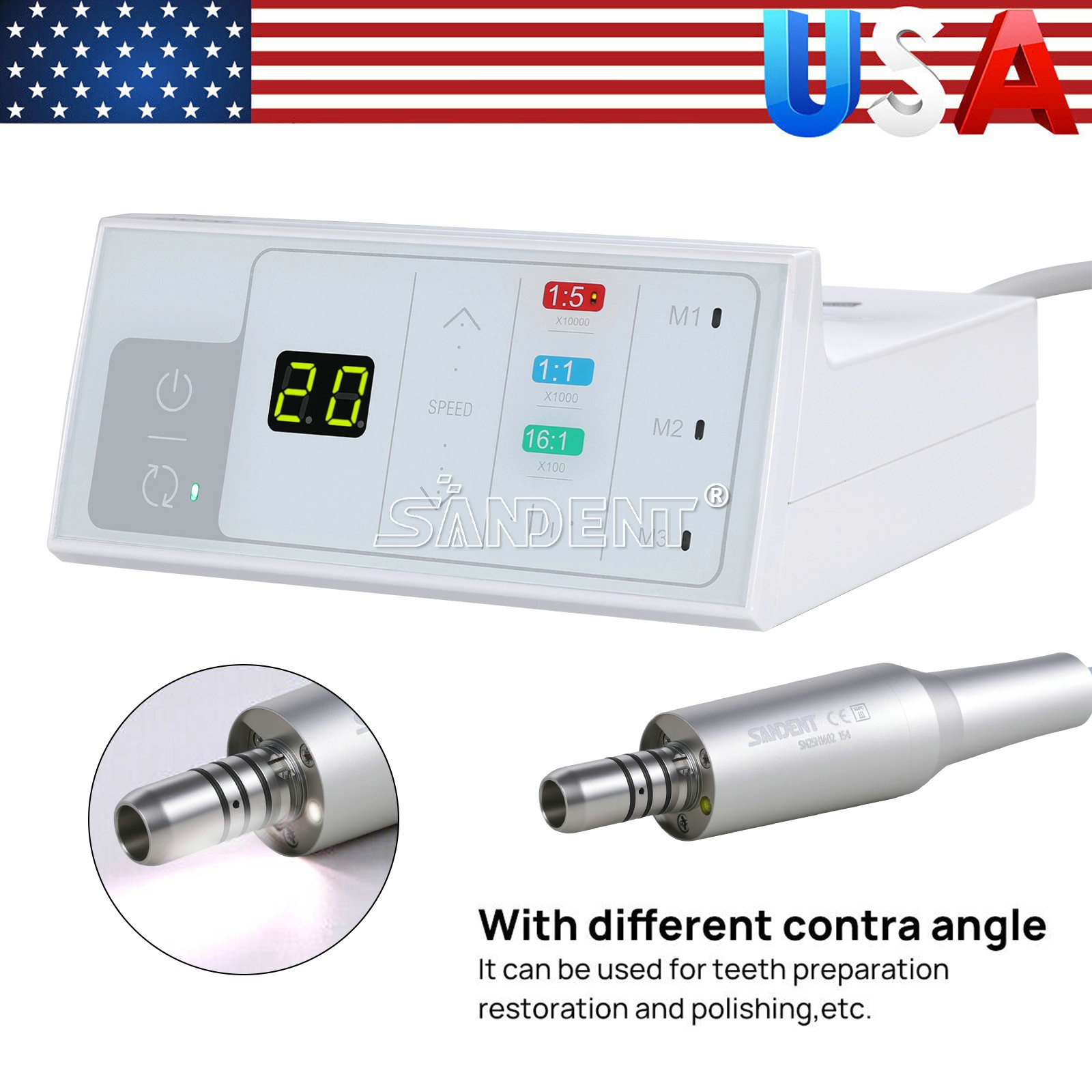10pcs New SANDENT NSK Style Dental High Speed Handpiece Push Button 4/2Hole FGUS