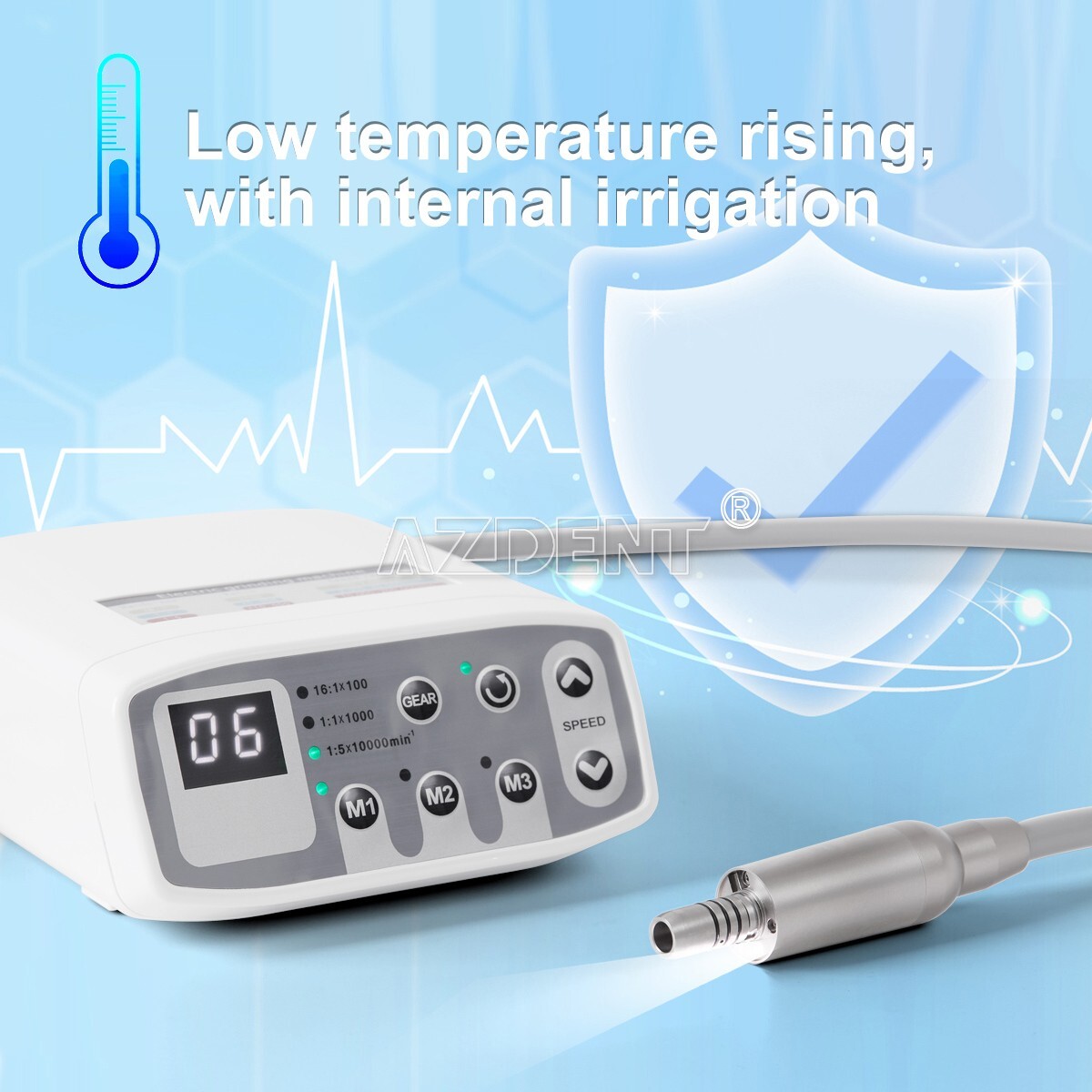 Dental Brushless LED Electric Micro Motor Internal Spray 1:1/1:5/16:1 QI901 USA