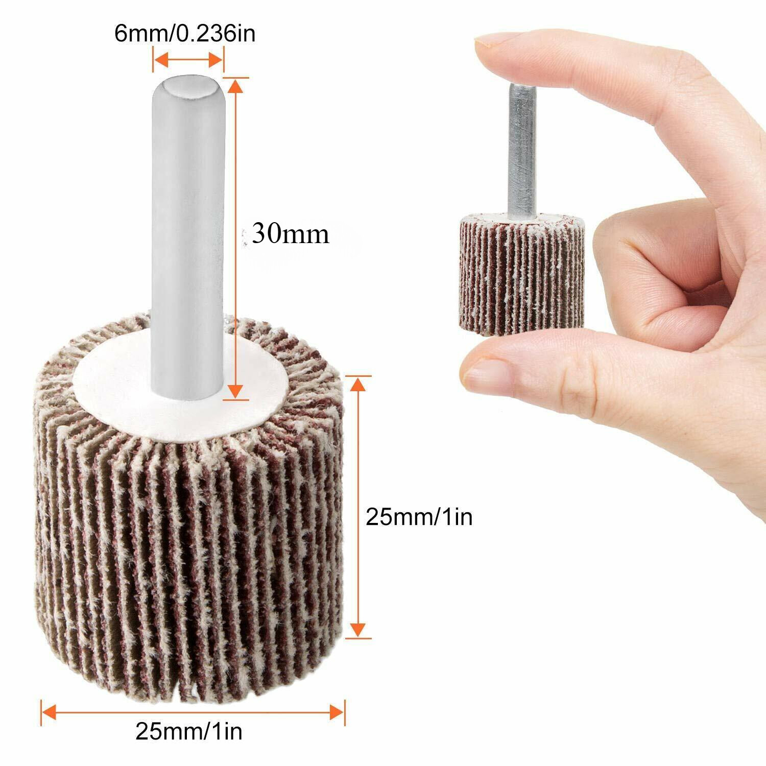 1x1x1/4″ Flap Wheel Sander for Drill Mounted Sanding Grinding 40 60 80 120 Grit