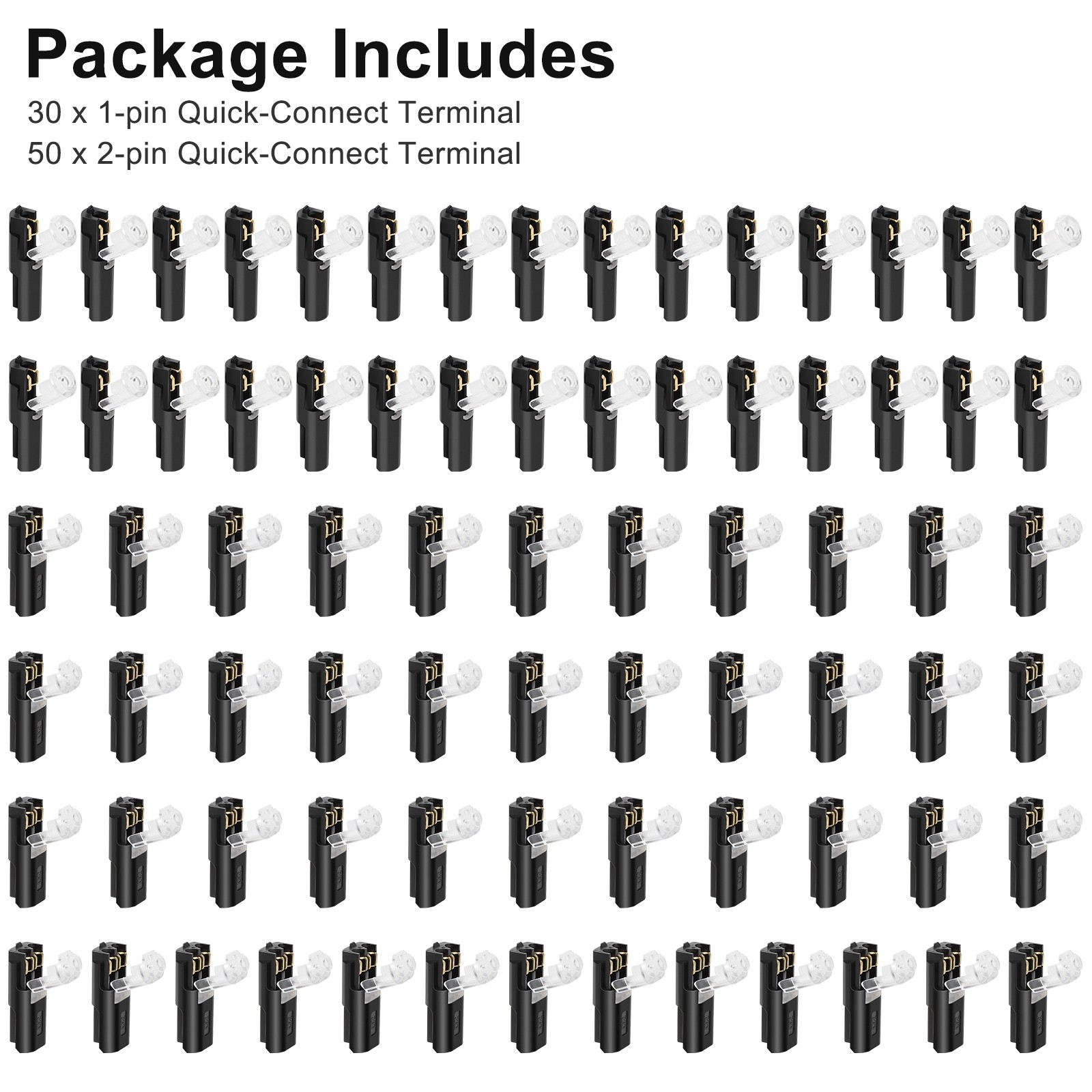 80 PCS Plug-In Quick Wire Connectors, Reusable Clamp Terminal Blocks for Cables.
