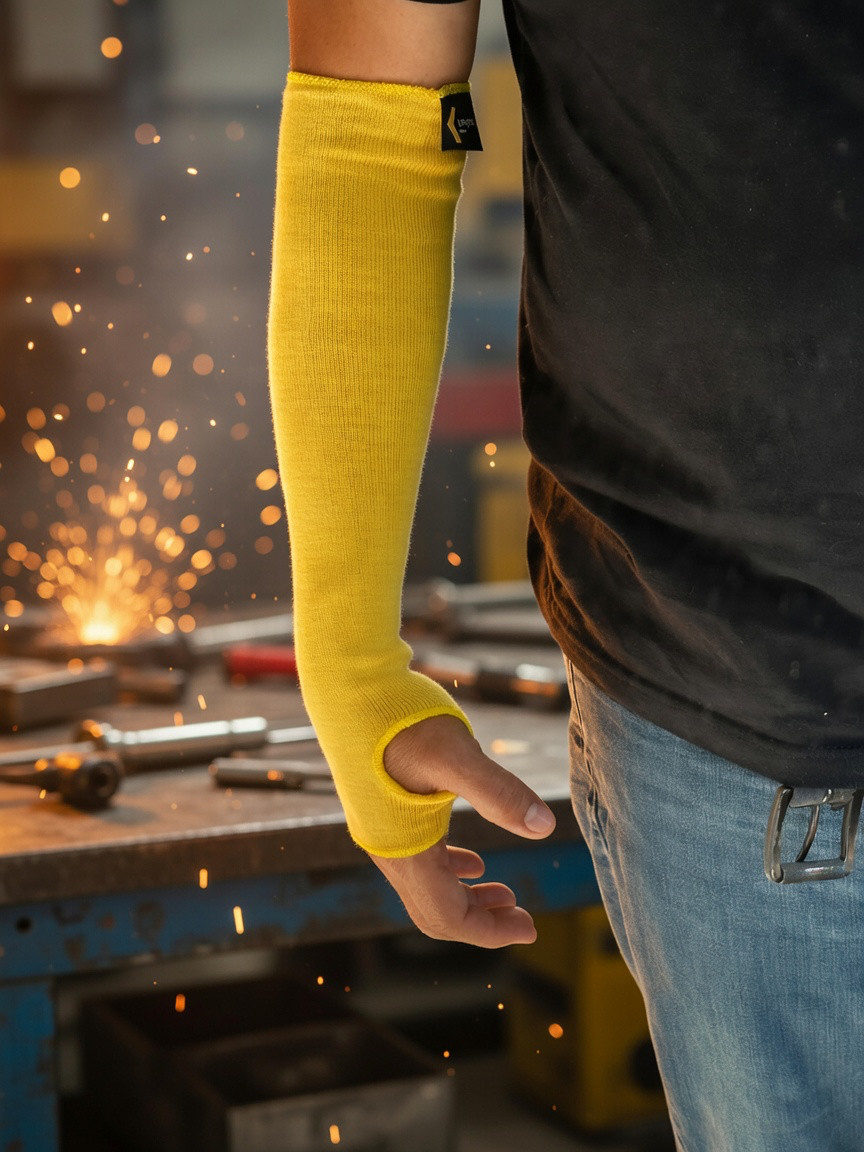 Cut/Scratch/Heat/Slash Resistant Arm Sleeves-18″(Made with 100% DuPont™ Kevlar®)