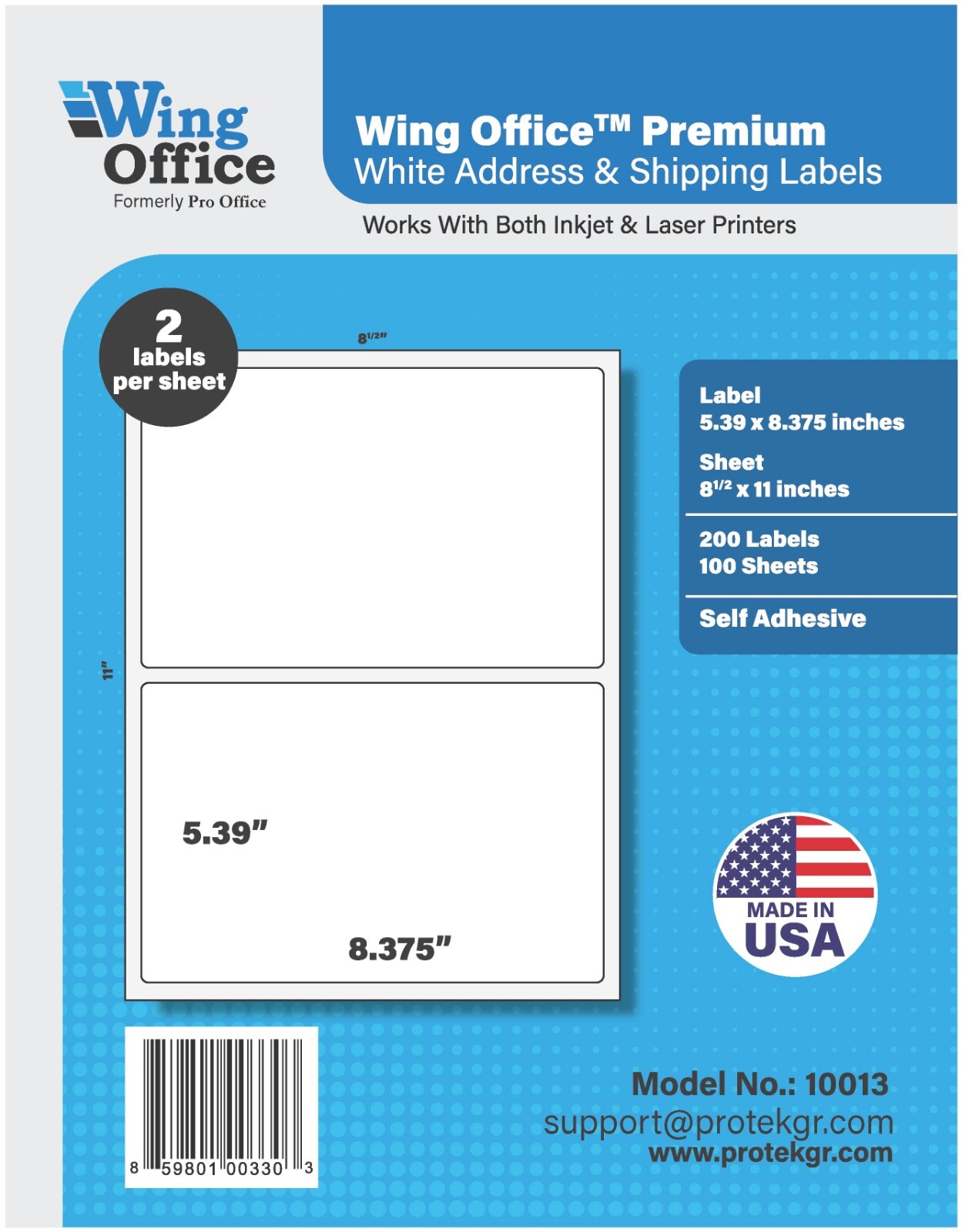1000 / Shipping Labels / Wing Office / Premium Round Corner / Self-Adhesive