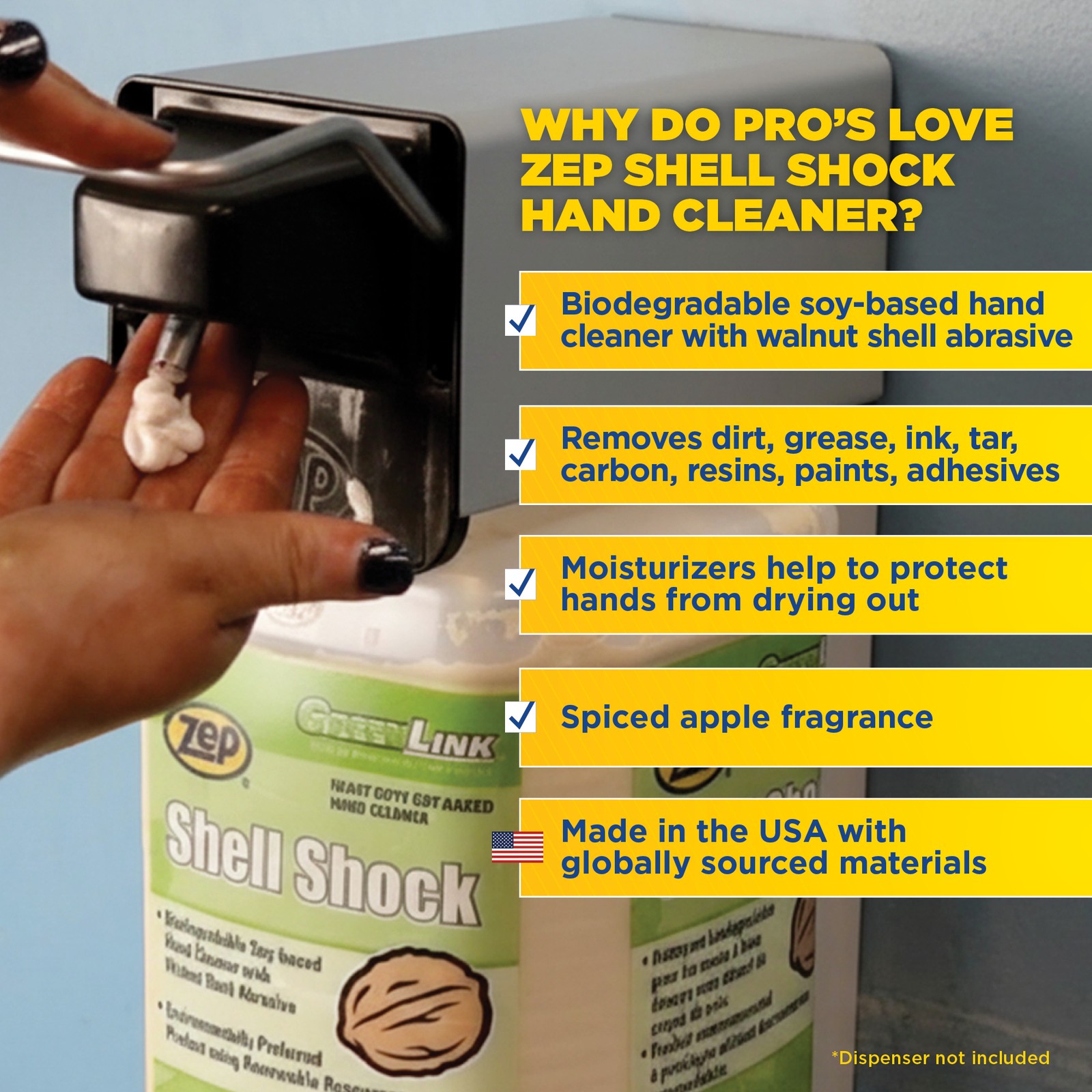 Zep Shell Shock Industrial Hand Cleaner – 1 Gal (Case of 4) – 318524
