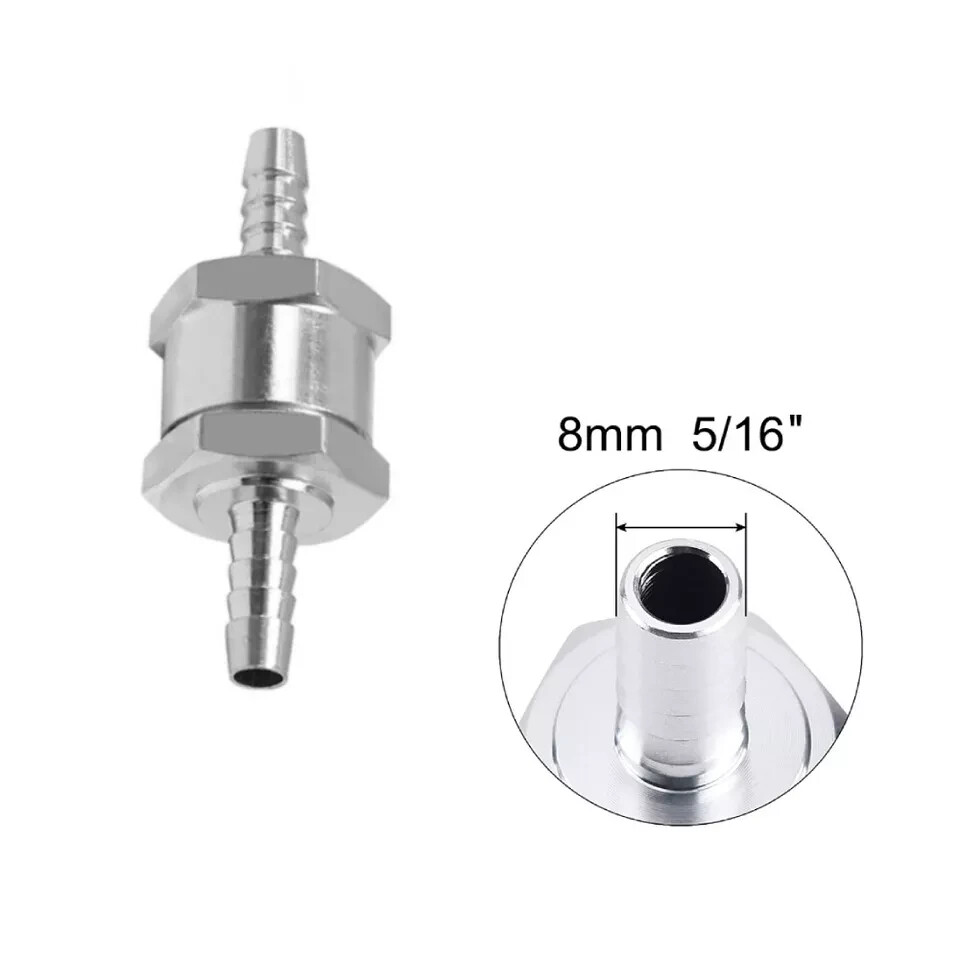 4 Pcs 8mm 5/16″ Fuel Non-Return One Way Check Valve Petrol Diesel Oil Aluminum
