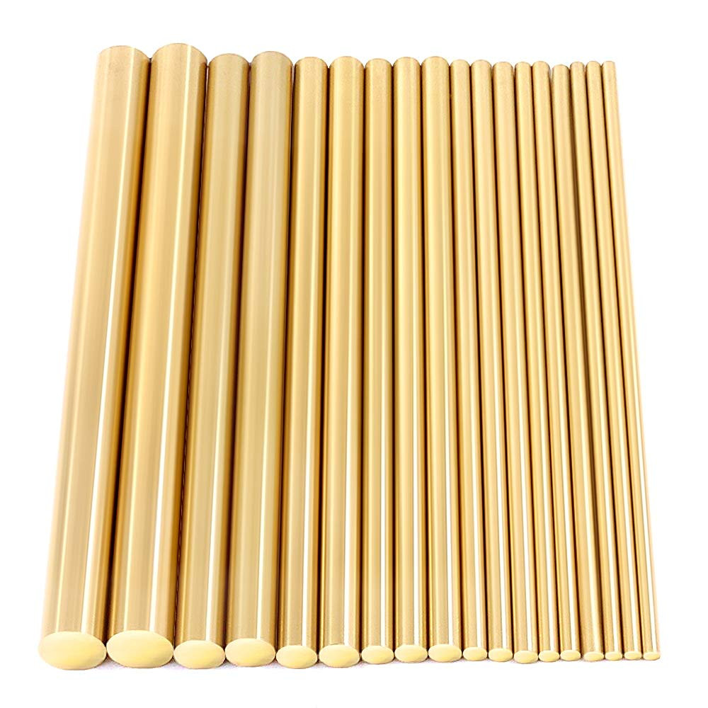 Swpeet 18Pcs Assorted Brass Solid round Rod Lathe Bar Stock Kit, Diameter 2Mm-8M