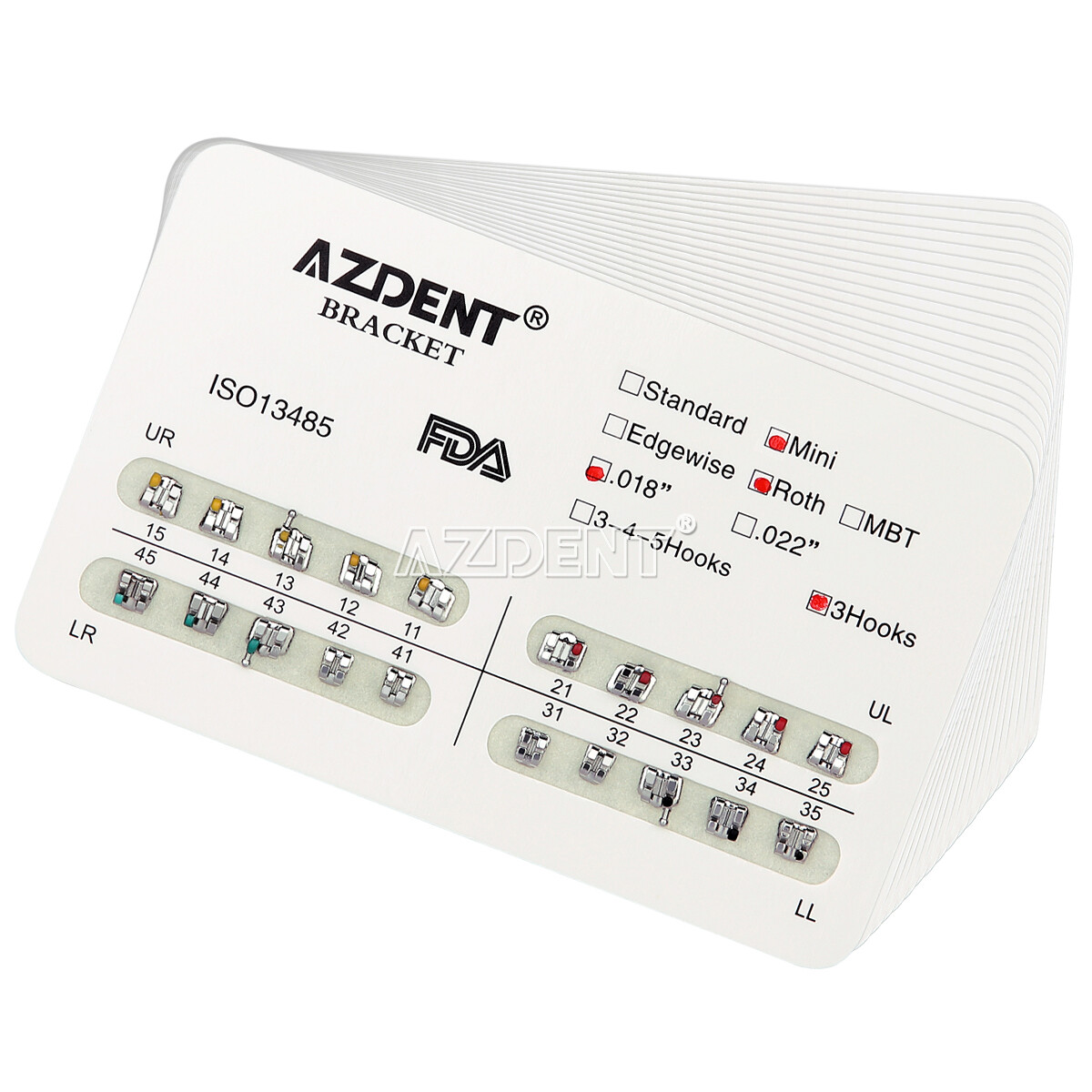 Dental Orthodontic Metal Brackets Braces Mini/Standard Roth/MBT 022/018 AZDENT