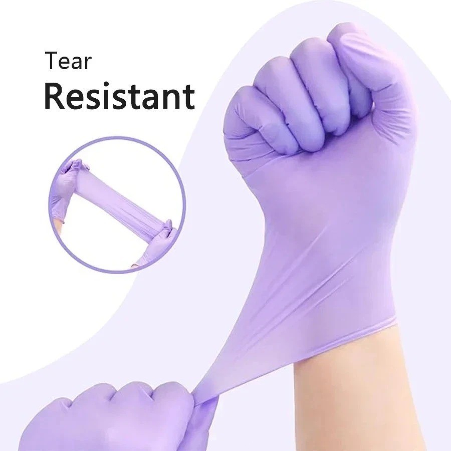 100 Count Disposable Nitrile Exam Gloves 4 Mil Latex-Free Food Safe