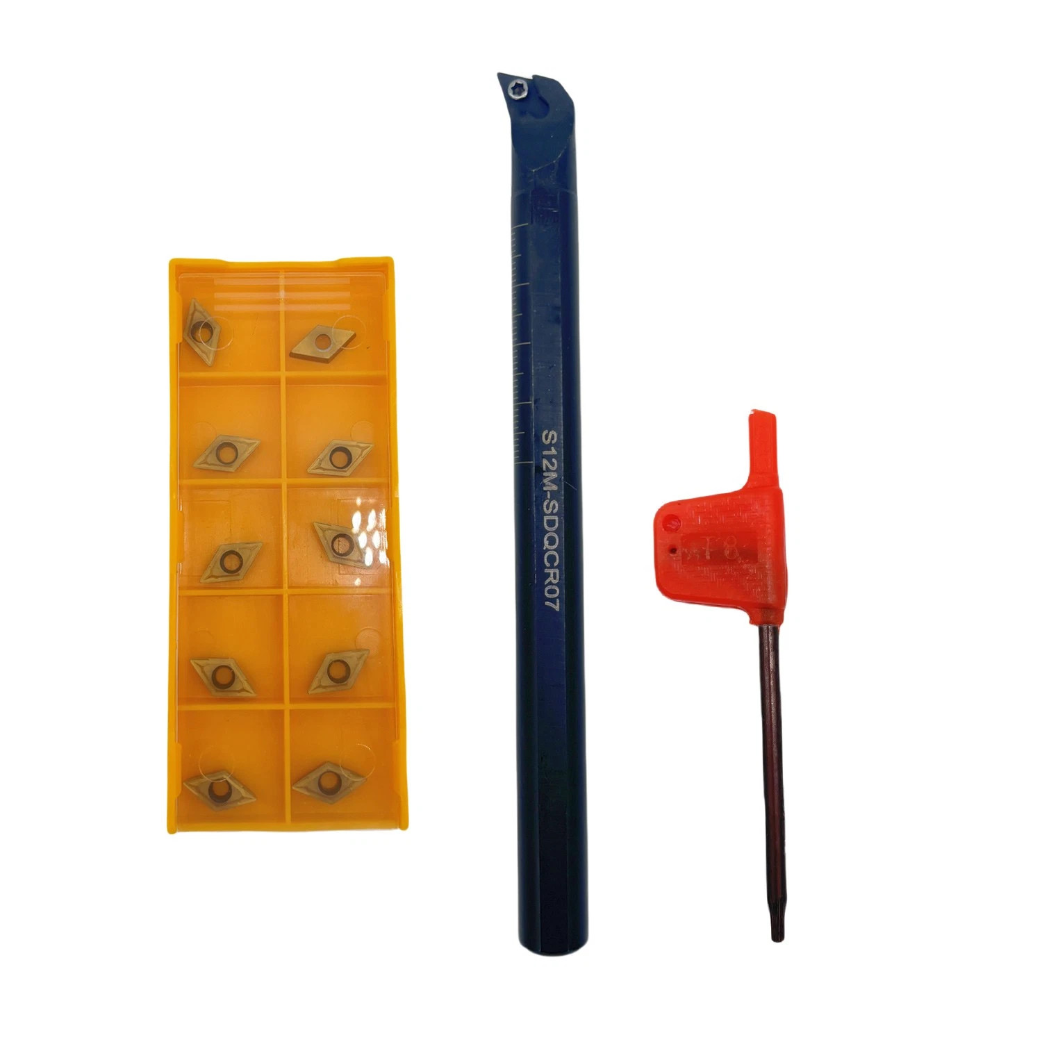 1/2 S12M Lathe Boring Bar Turning Tool Holder DCMT070204 Carbide Insert SDQCR07
