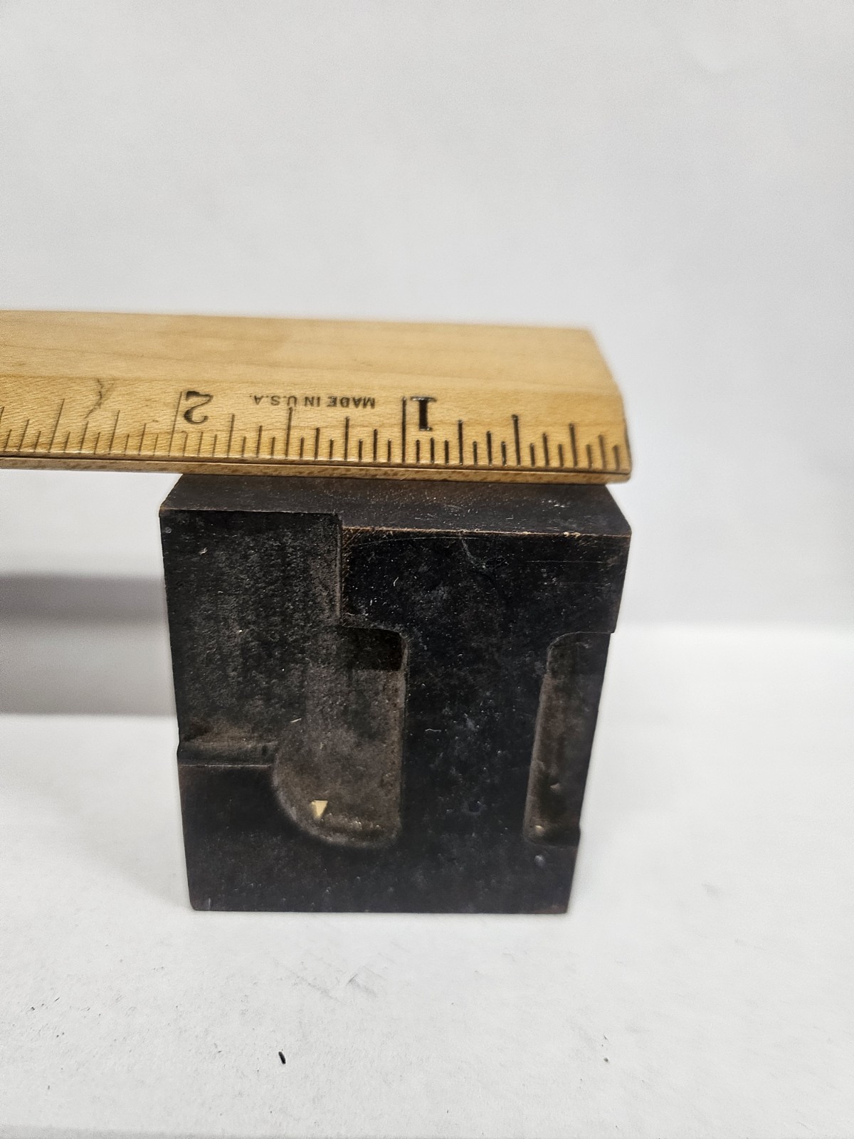 Antique Wood Letterpress Letter J Type Print Block – 2″ x 1.75″