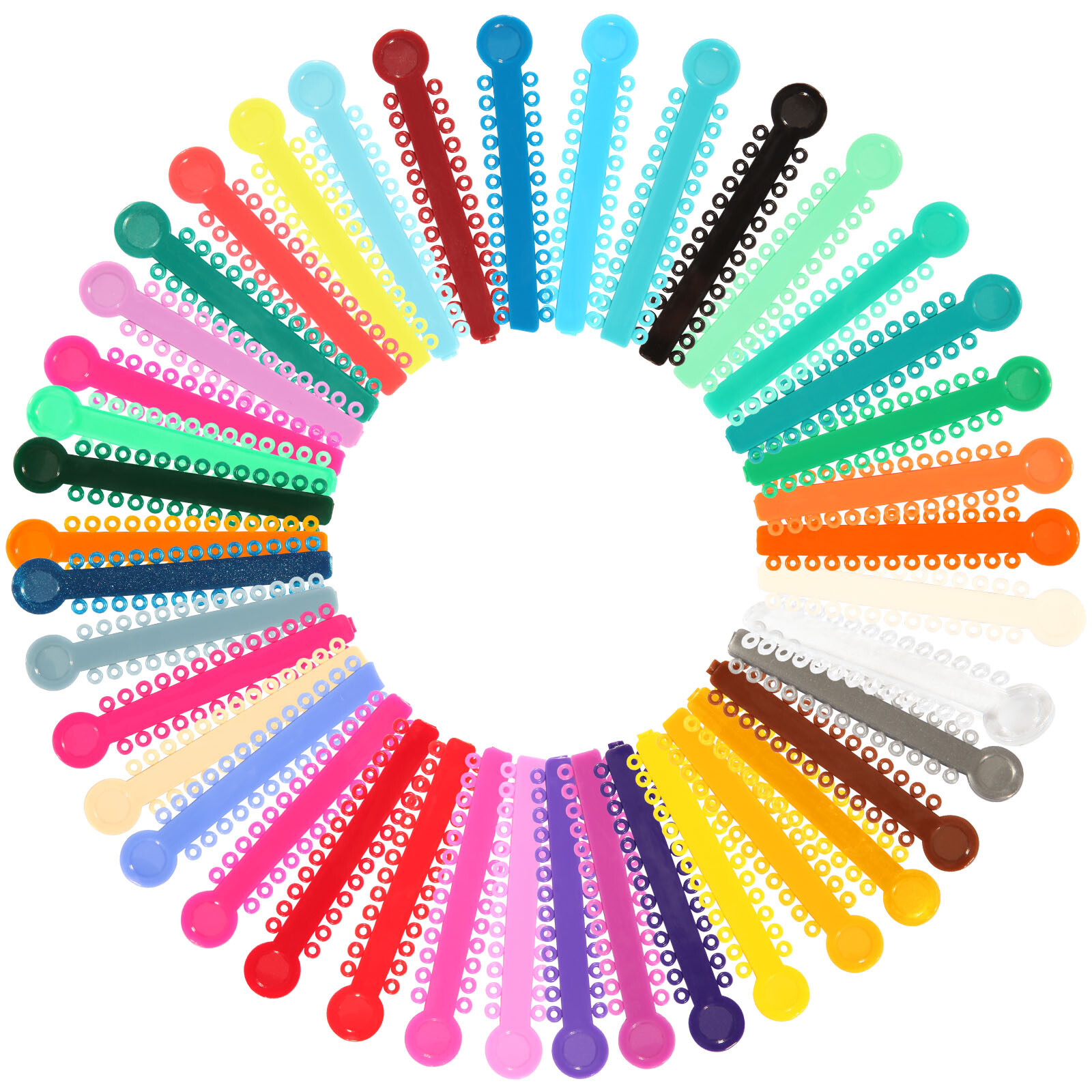 Dental Orthodontic Braces Ligature Ties Elastic Rubber Bands 43 Color 1040Pcs
