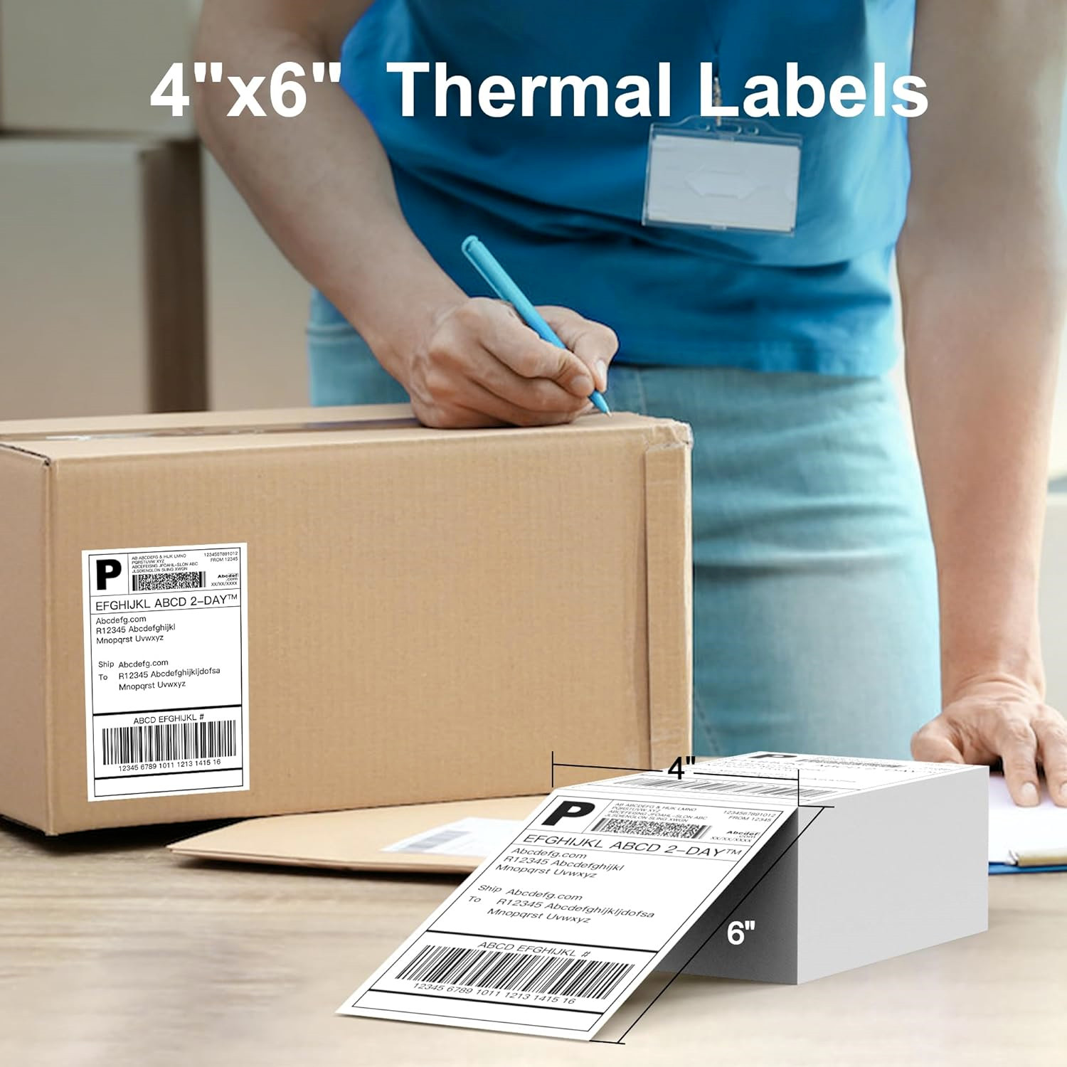 4×6 Thermal Direct Shipping Label Compatible with MUNBYN, Rollo, IDPRT SP420,