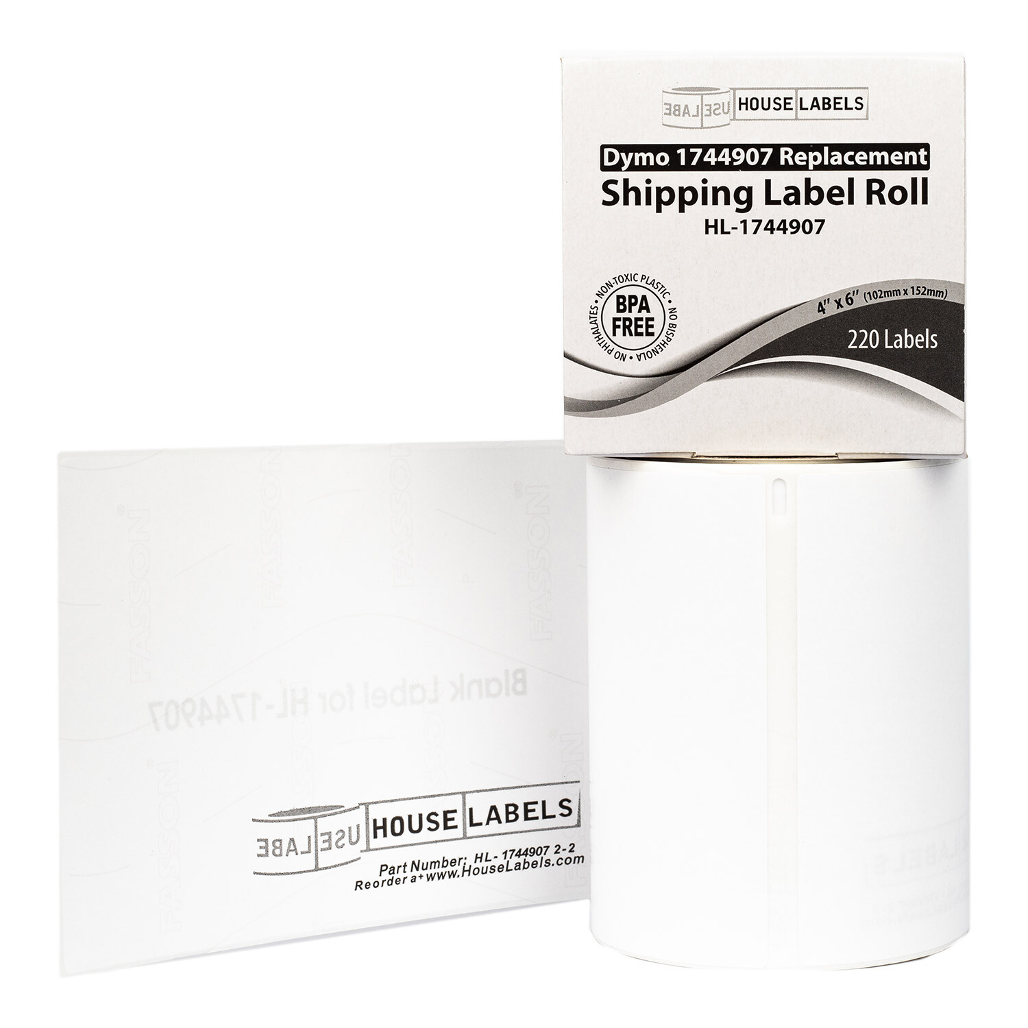 DYMO LW 1744907 4XL 4×6 (4″x6″) Direct Thermal Labels – (1) Roll of 220