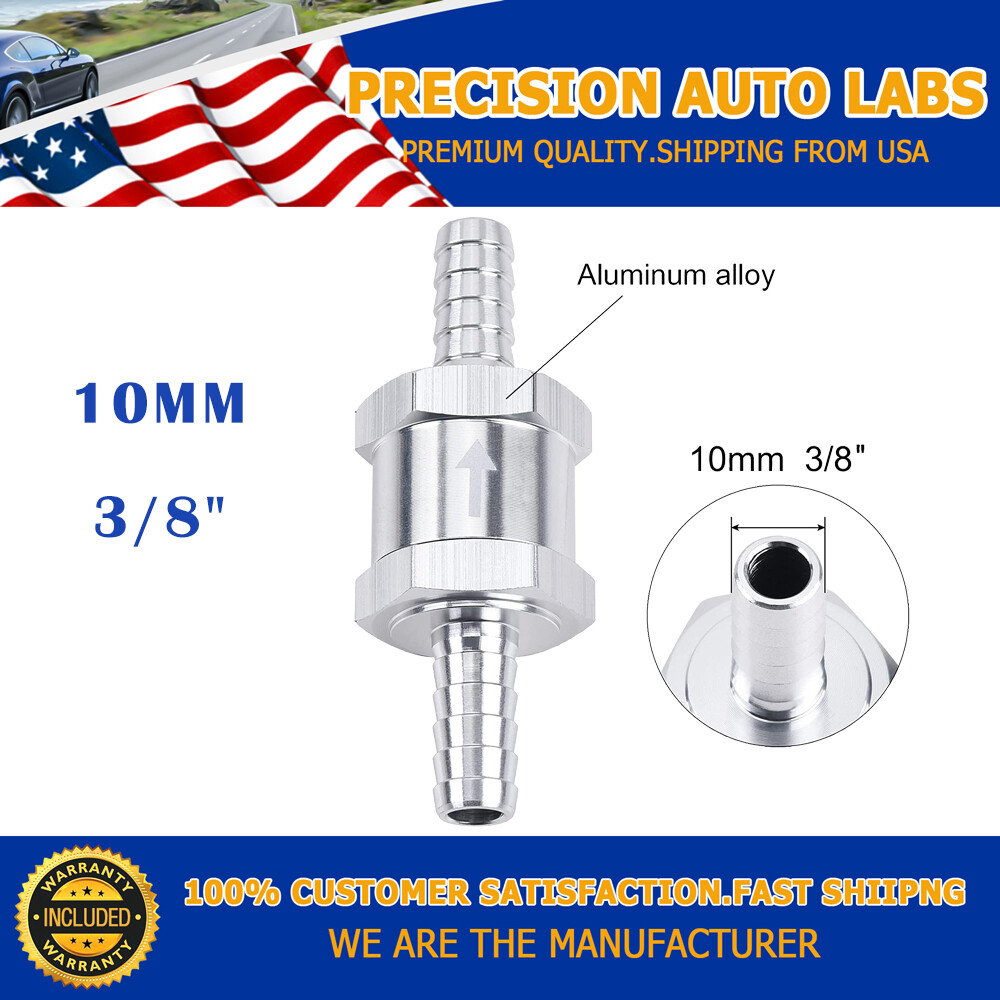 1pcs 10mm 3/8″ Fuel Line Non-Return One Way Air Fuel Oil Check Valve Diesel Gas