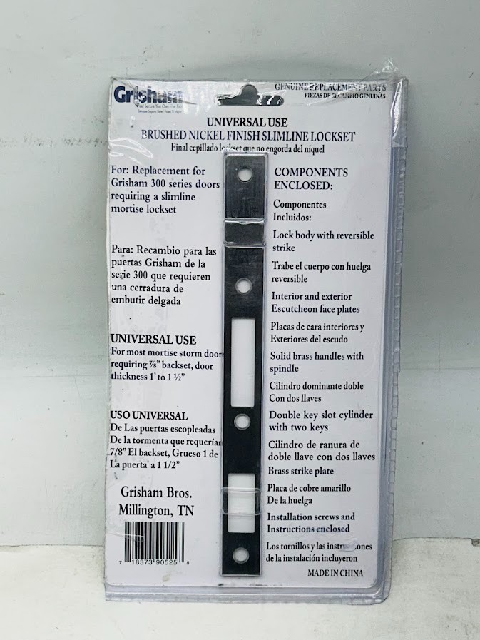 Grisham Slimline Double Cylinder Lockset (Brushed Nickel, Model BP IL449)