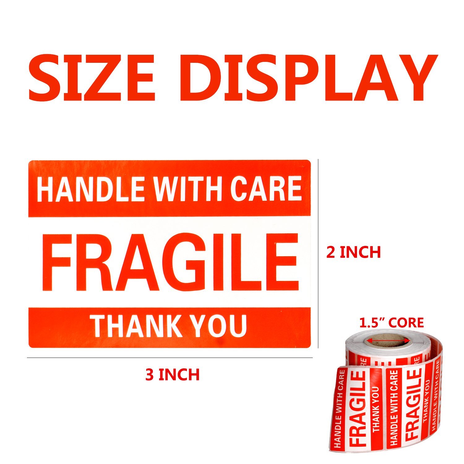Fragile Stickers 1 Roll 500 2×3 Fragile Label Sticker Handle With Care Mailing